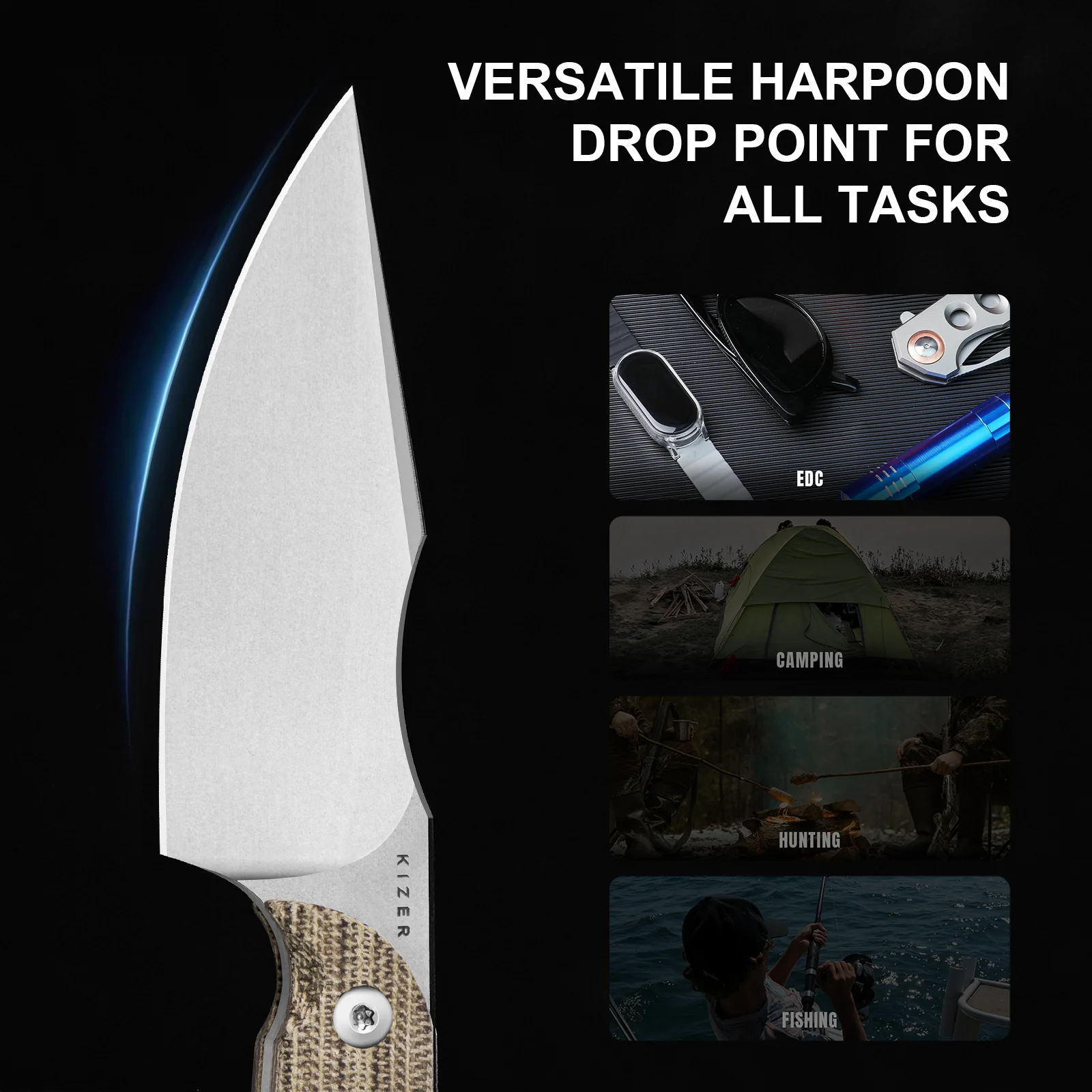 Mini Harpoon | AEB-L | Micarta | KizerV™ 1040S7 - Image 11