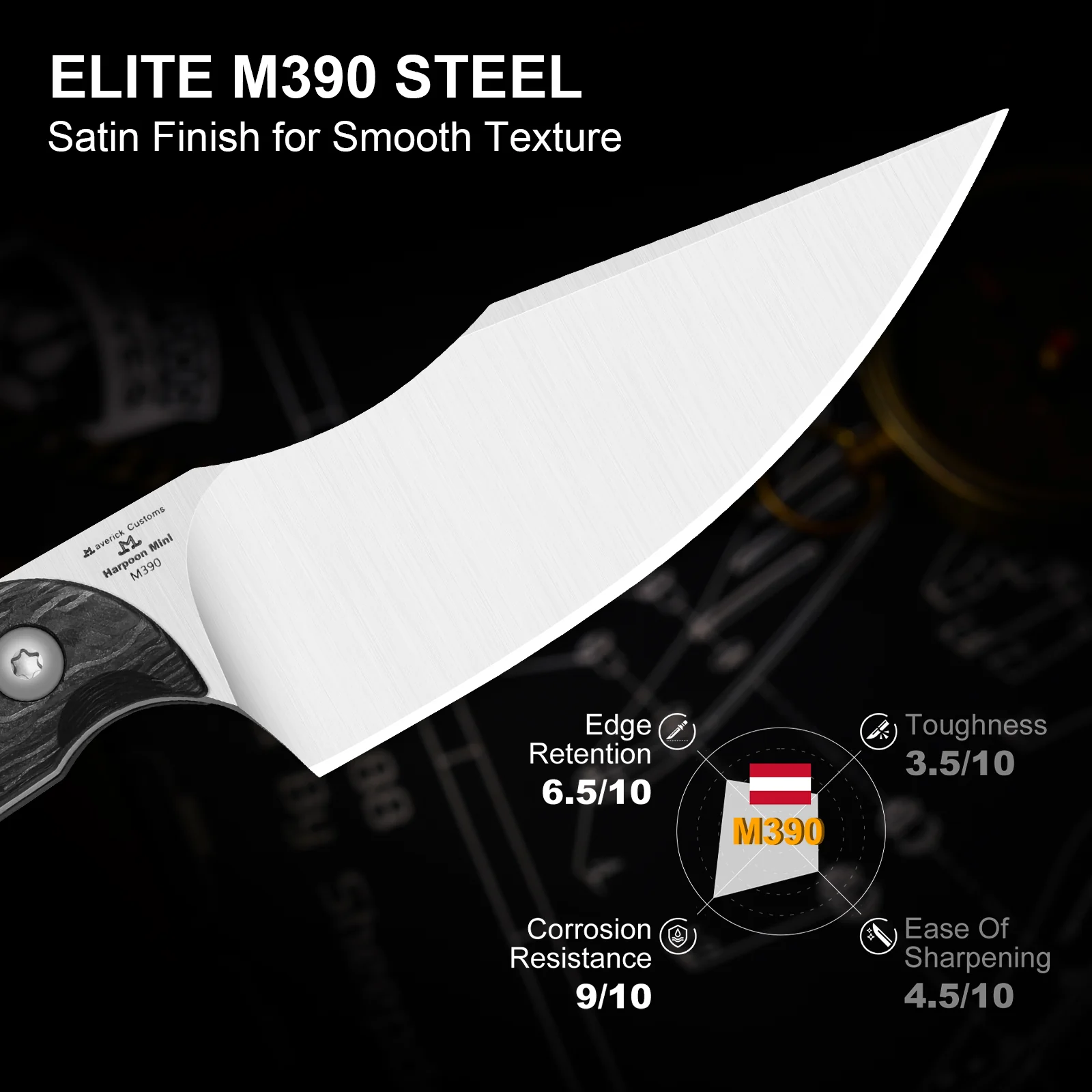 Mini Harpoon | M390 | Carbon Fiber | KizerB™ 1040S8 - Image 11