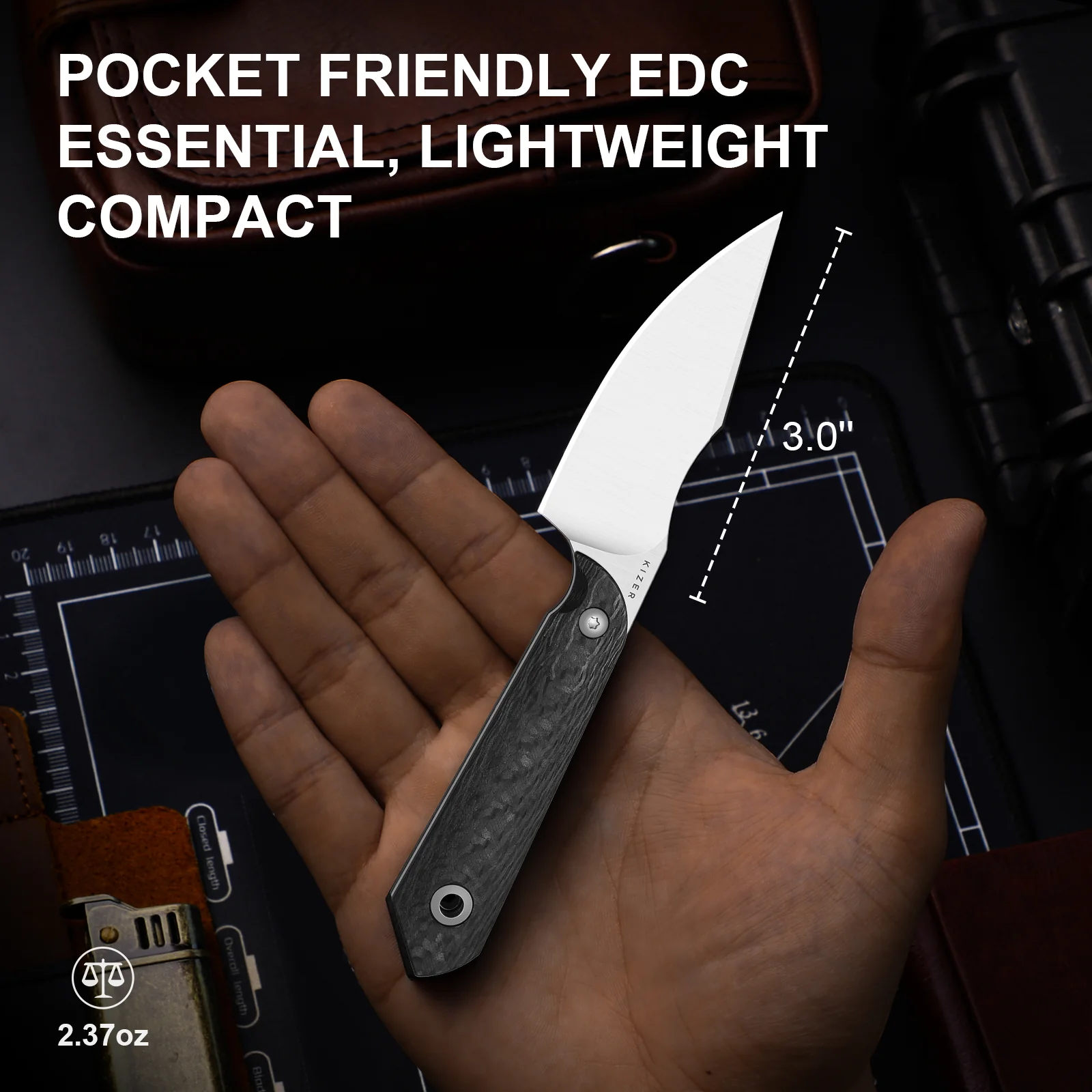 Mini Harpoon | M390 | Carbon Fiber | KizerB™ 1040S8 - Image 9
