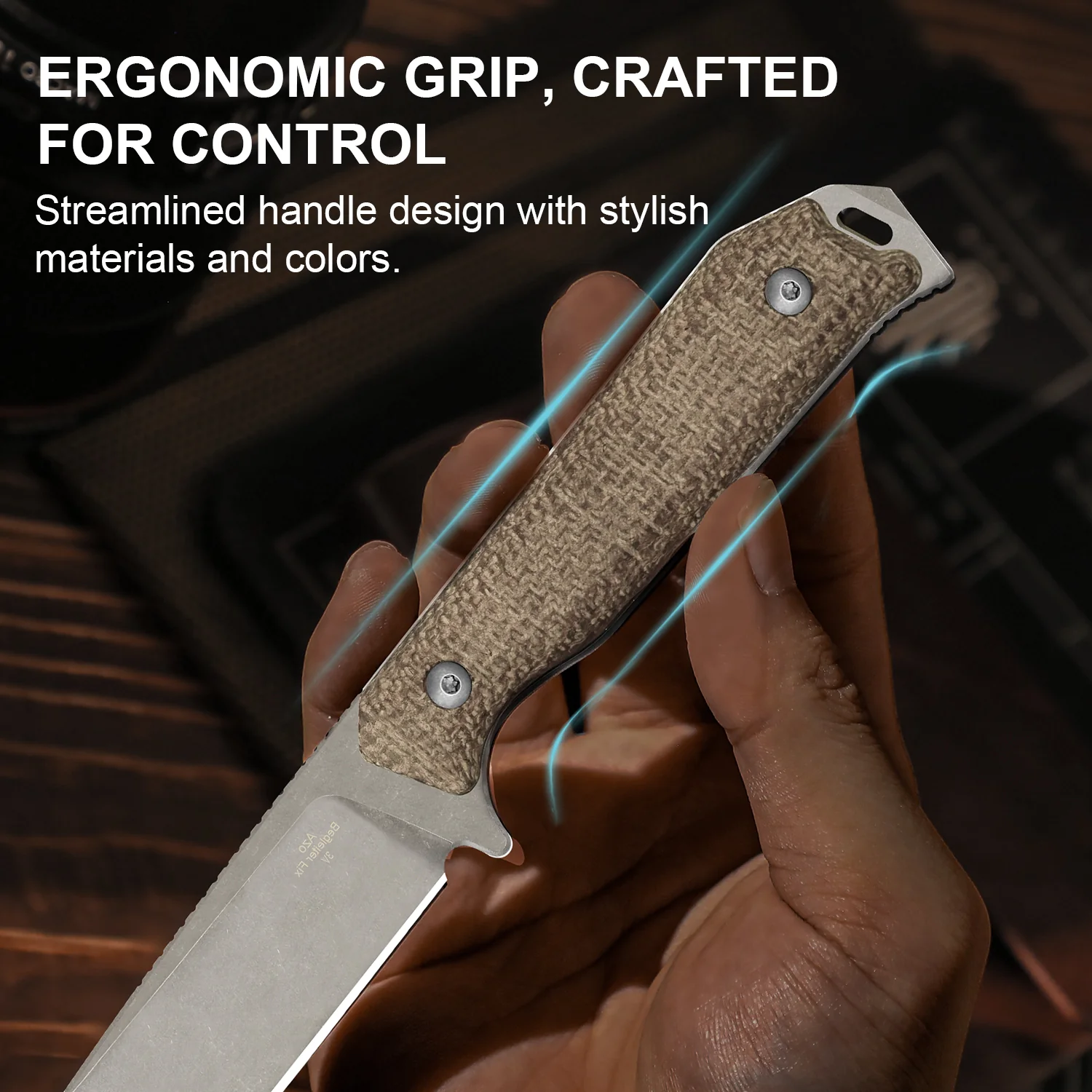 Begleiter® Fix | 3V+Hollow Grind | Burlap Micarta | Hollow Grind | KizerV™ 1045MD1 - Image 11