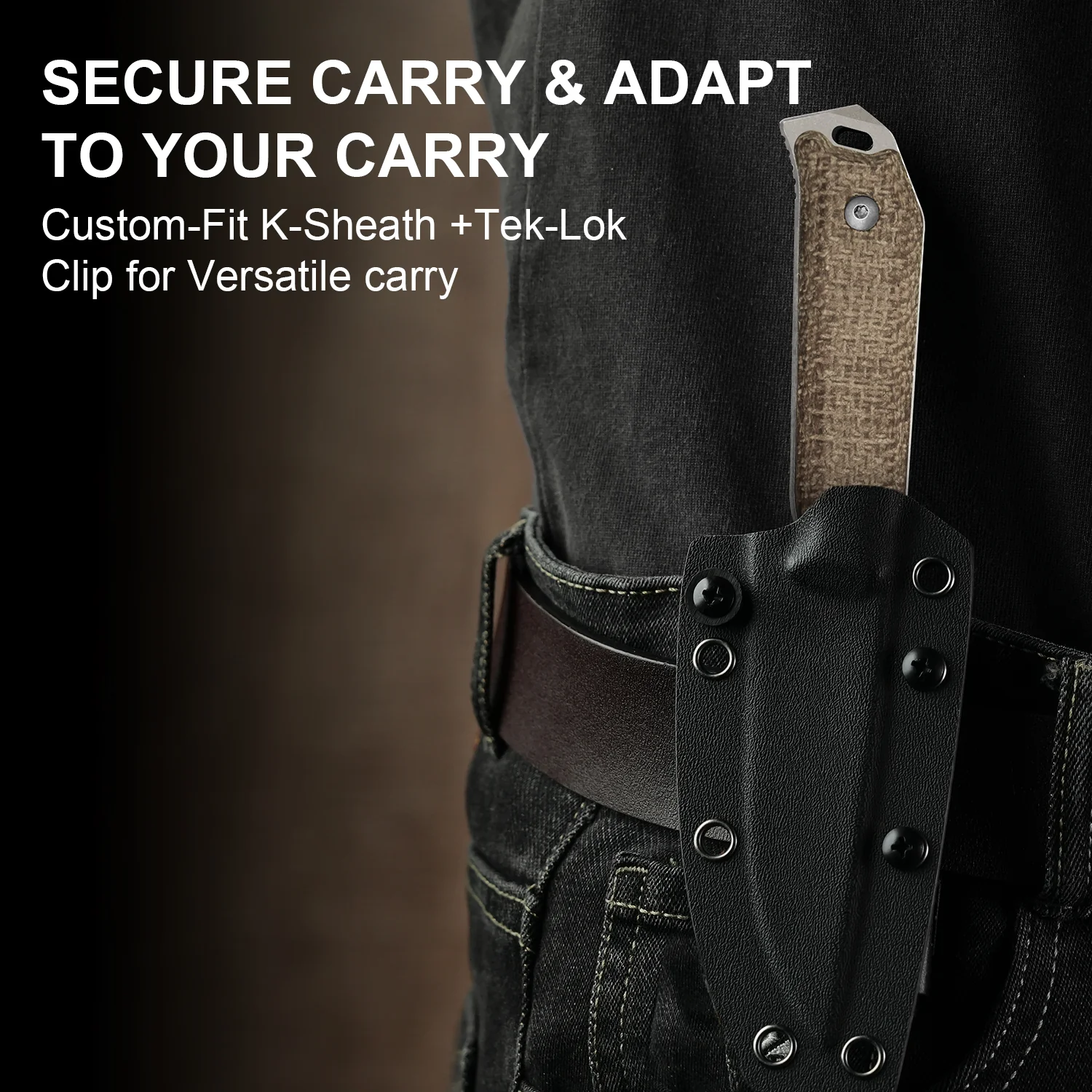 Begleiter® Fix | 3V+Hollow Grind | Burlap Micarta | Hollow Grind | KizerV™ 1045MD1 - Image 15