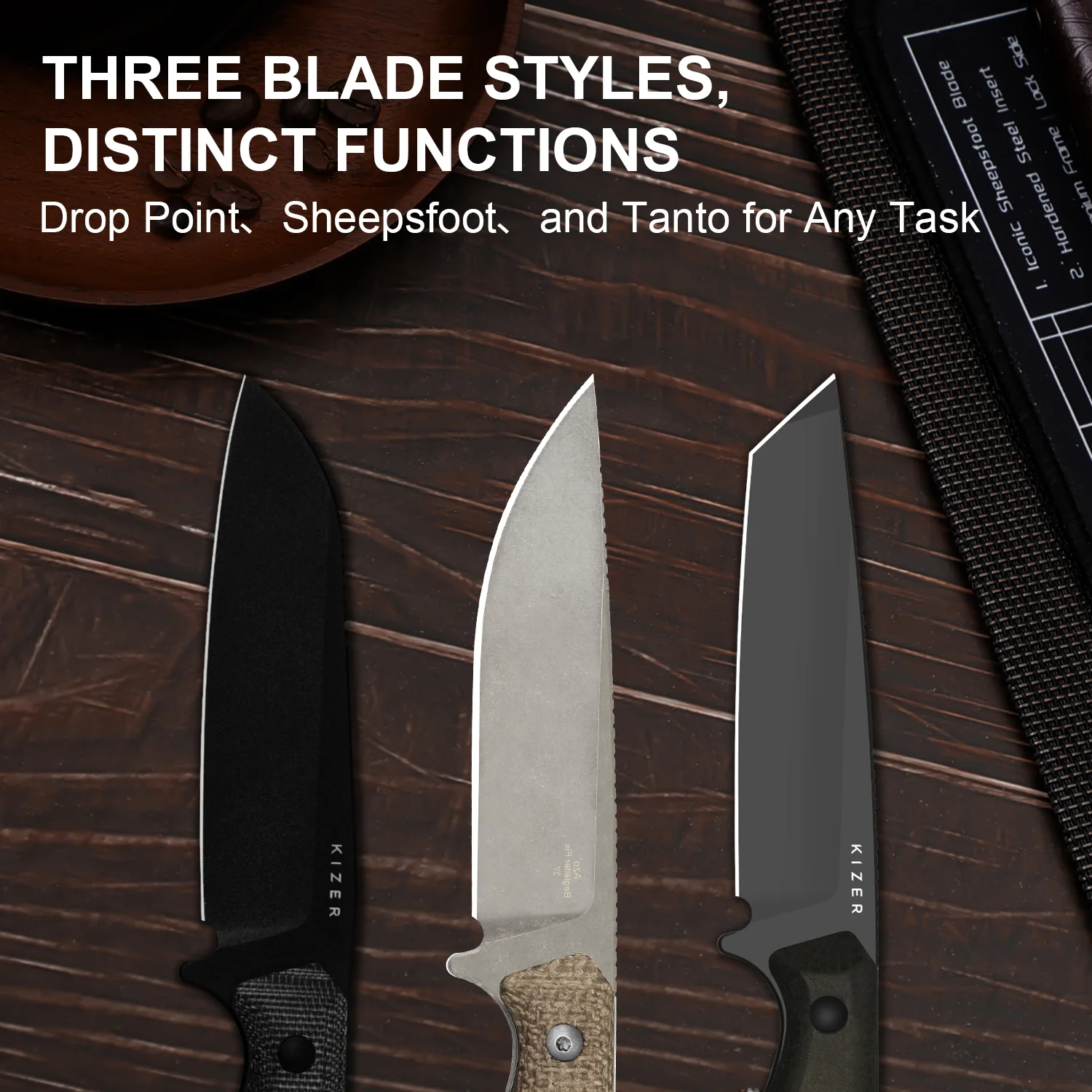 Begleiter® Fix | 3V+Hollow Grind | Burlap Micarta | Hollow Grind | KizerV™ 1045MD1 - Image 9