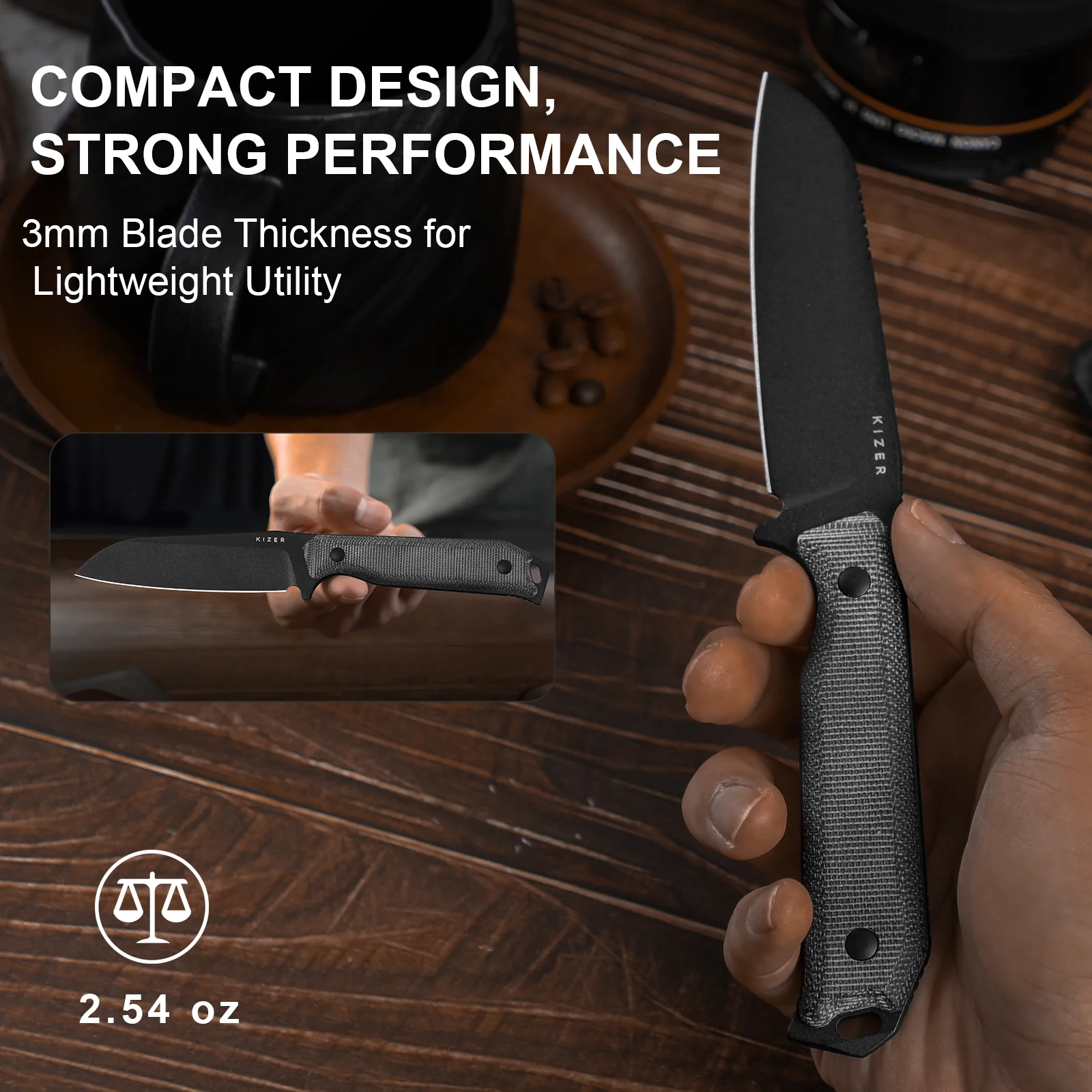 Begleiter® Fix | 3V+Hollow Grind | Micarta | Hollow Grind | KizerV™ 1045MS1 - Image 10