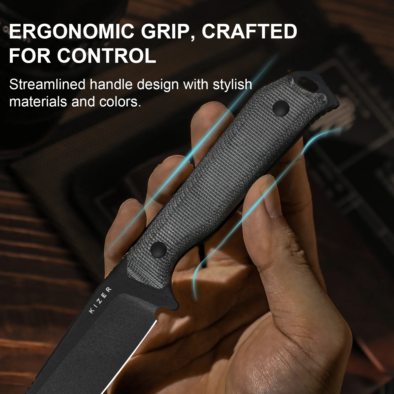 Begleiter® Fix | 3V+Hollow Grind | Micarta | Hollow Grind | KizerV™ 1045MS1 - Image 11