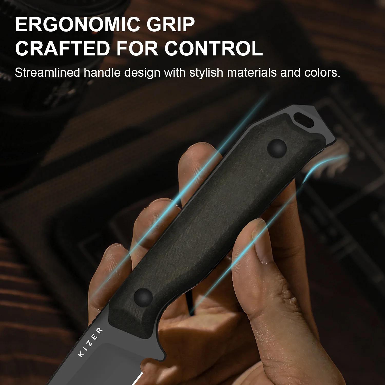 Begleiter® Fix | 3V+Hollow Grind | Richlite (Chocolate Glacier) | Hollow Grind | KizerV™ 1045MT1 - Image 11
