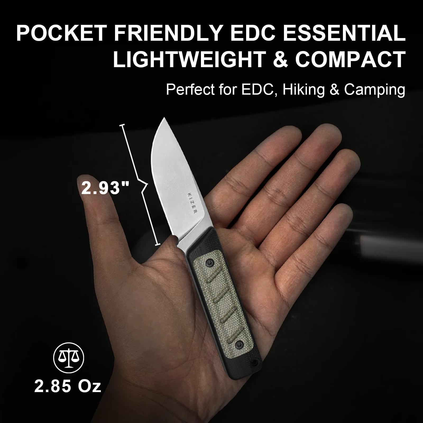 Smolt | 14C28N | Black G10 & Micarta | KizerV™ 1063A6 - Image 11