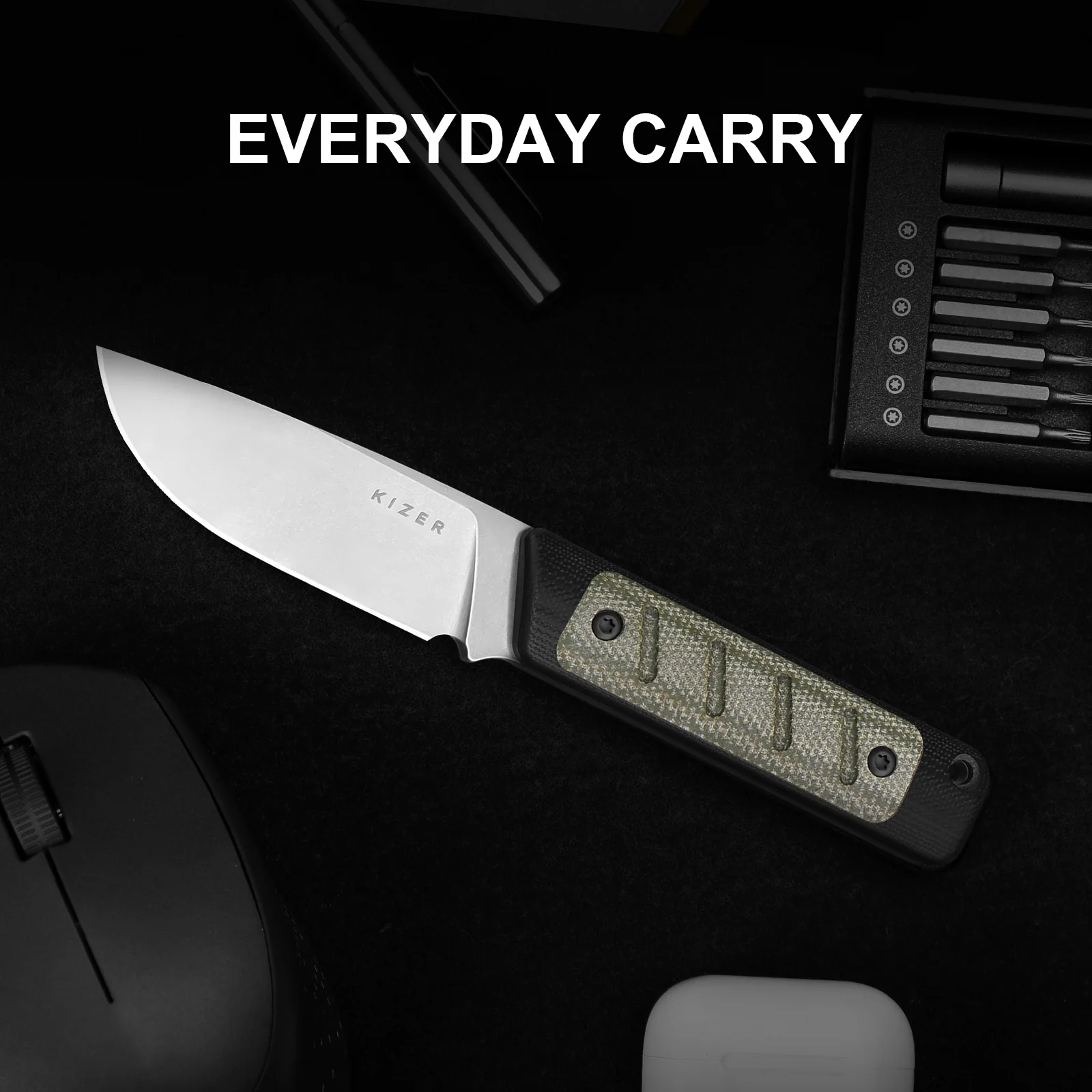 Smolt | 14C28N | Black G10 & Micarta | KizerV™ 1063A6 - Image 16