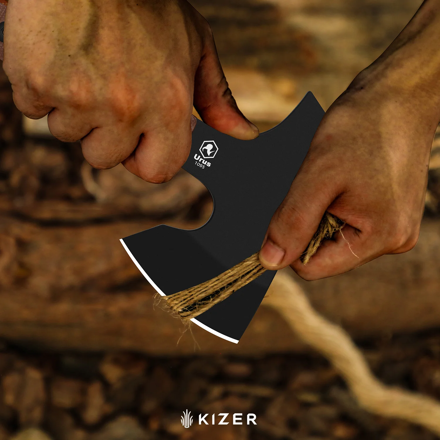 Urus | Lightweight Axe | 1095 | Black Coating | Micarta | Camping Outdoor Tool | KizerV™ 1073A1 - Image 12