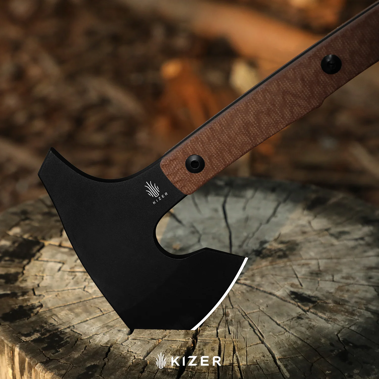 Urus | Lightweight Axe | 1095 | Black Coating | Micarta | Camping Outdoor Tool | KizerV™ 1073A1 - Image 8