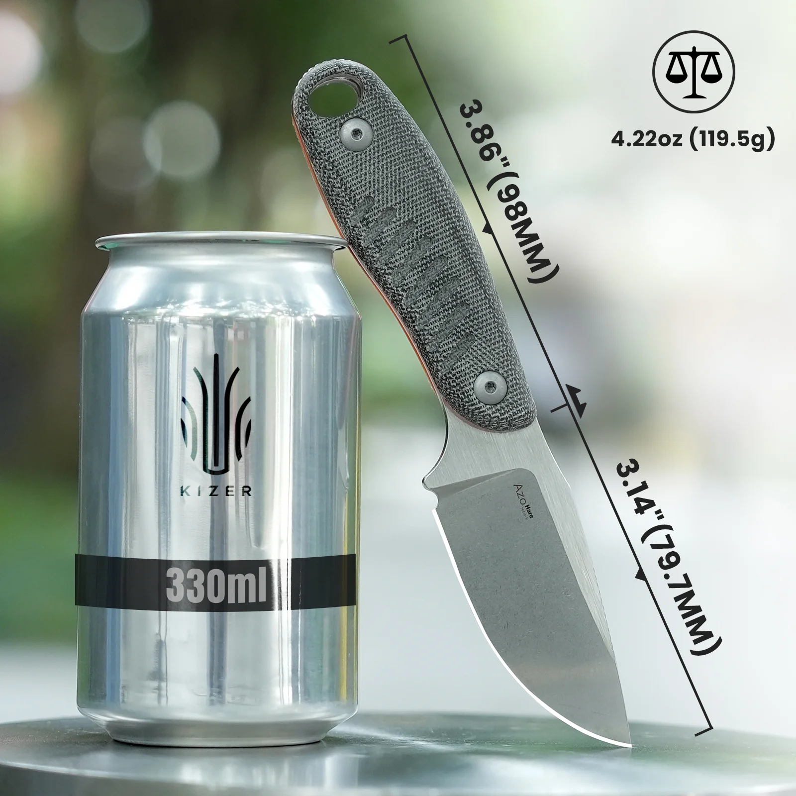 Hare | Nitro-V | Micarta + G10 | KizerV™ 1077A2 - Image 8