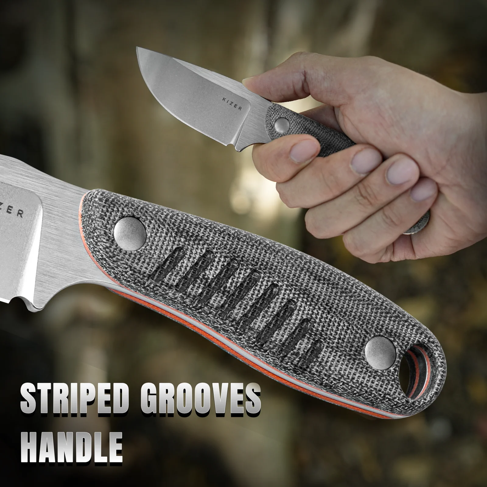 Hare | Nitro-V | Micarta + G10 | KizerV™ 1077A2 - Image 9