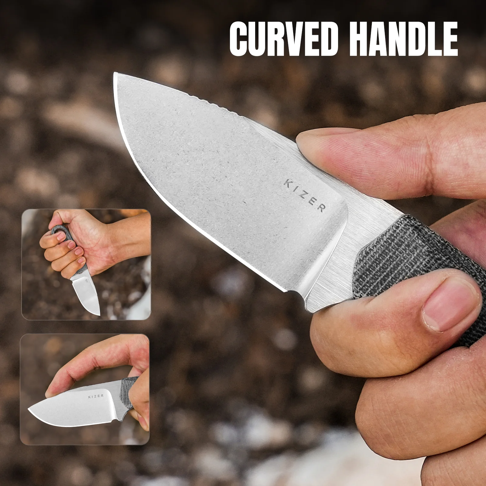 Beaver | Nitro-V | Micarta+ Orange G10 | KizerV™ 1078A2 - Image 11