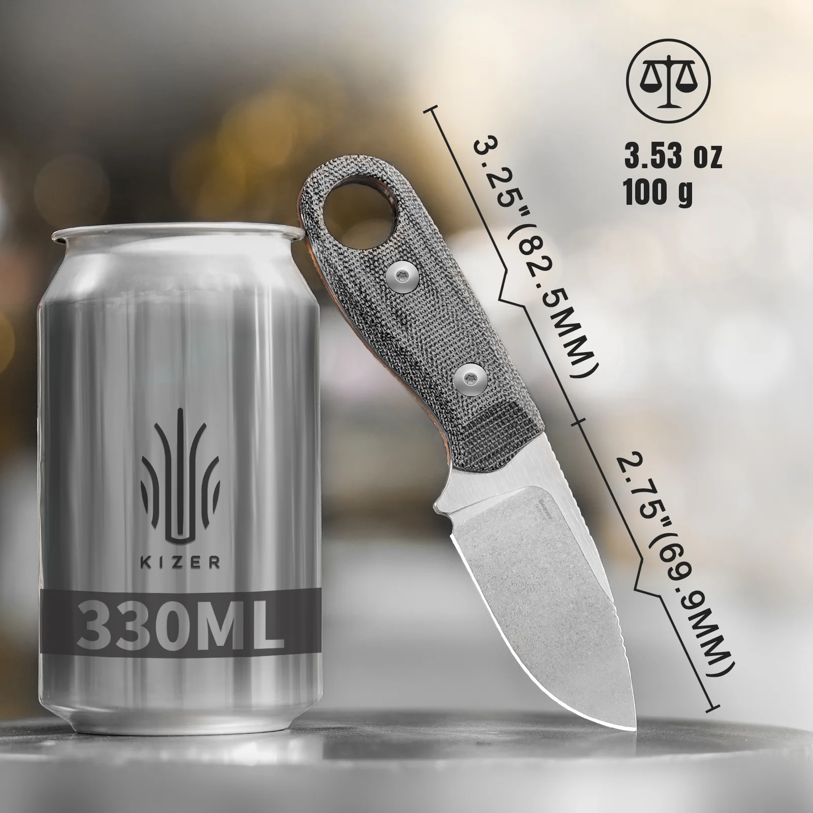 Beaver | Nitro-V | Micarta+ Orange G10 | KizerV™ 1078A2 - Image 12