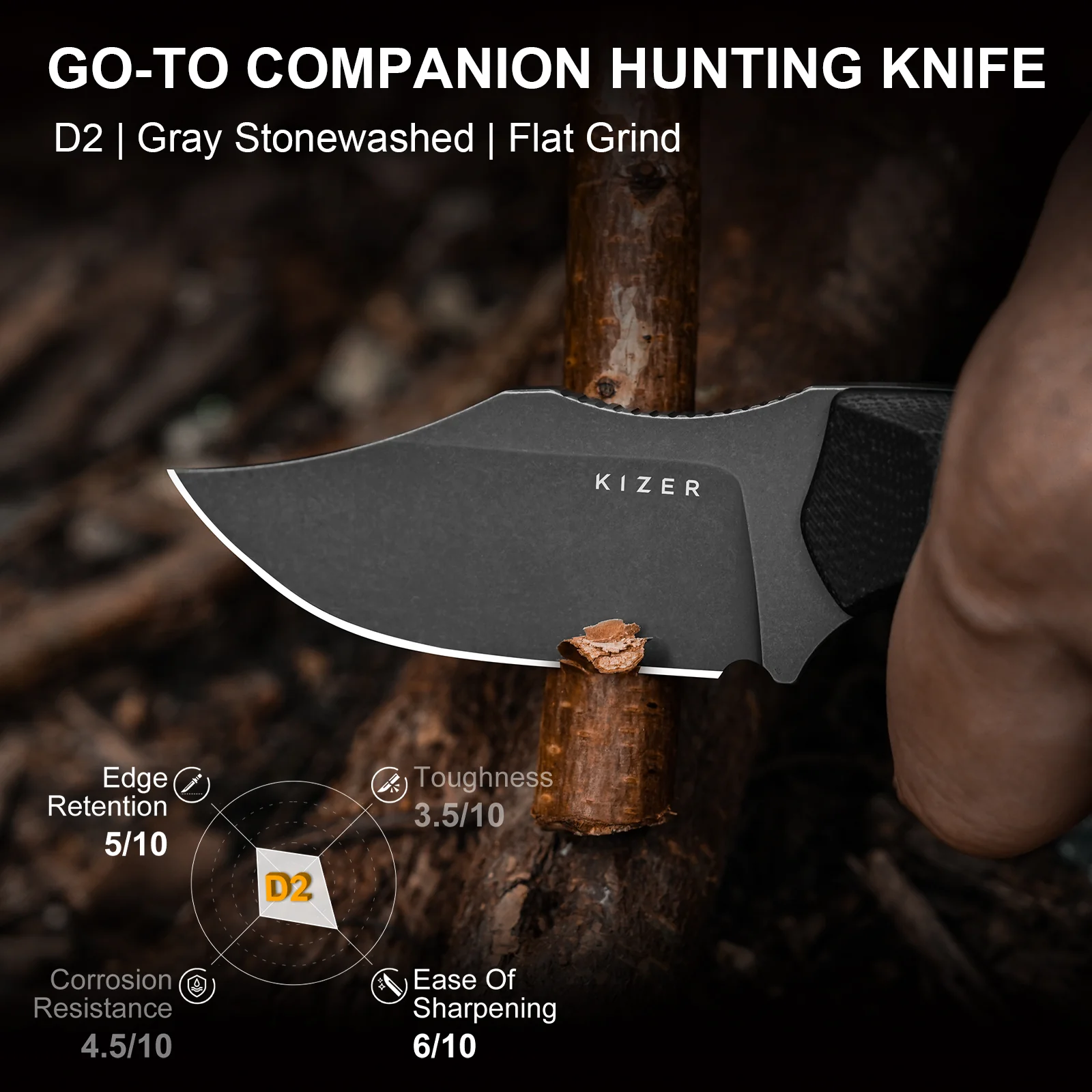 Beaver 2 | D2 Steel | G10 | KizerV™ 1078A3 - Image 14