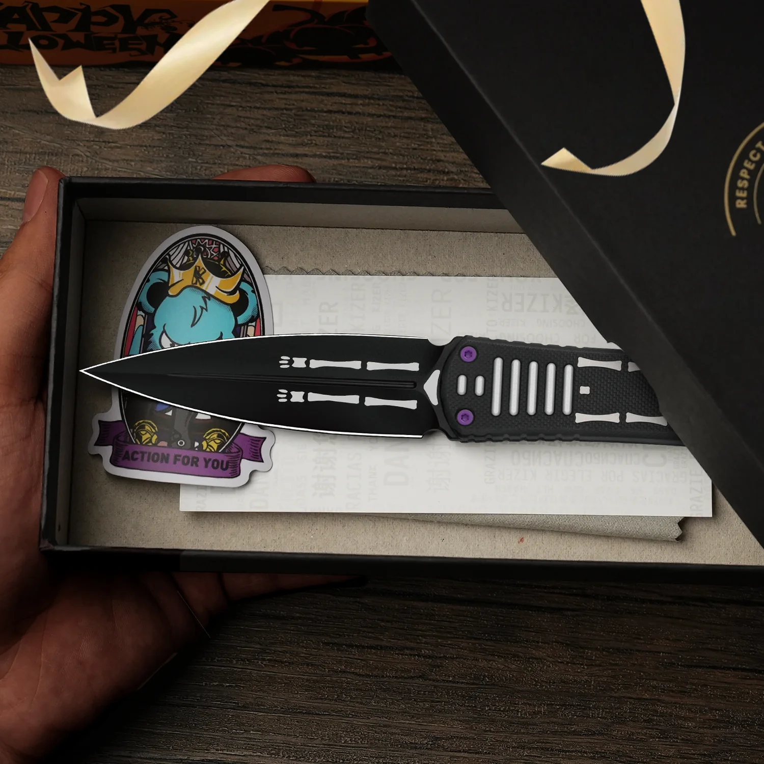 Halloween | Hidden Agenda | AEB-L | Aluminum & G10 | KizerV™ 1083HW1 | Limited - Image 18