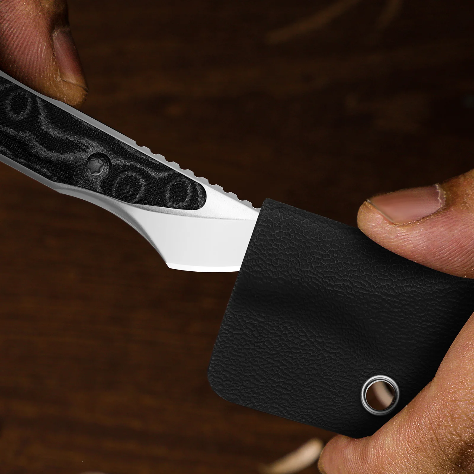 Cannoli | Kizer Fixed Blade | Vortex Pattern Micarta | AUS-10 | KizerV™ 1089A1 - Image 11