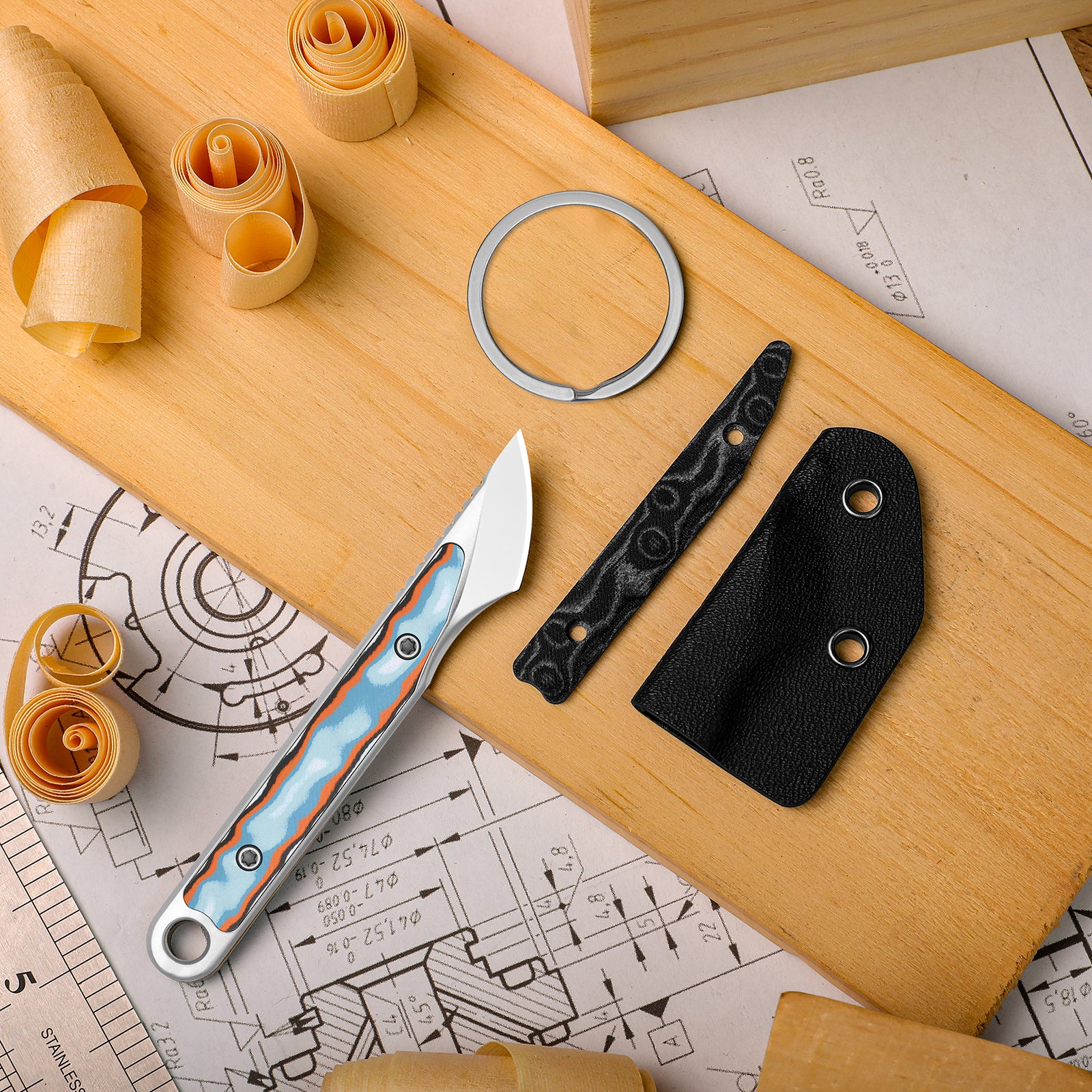 Cannoli | Kizer Fixed Blade | Vortex Pattern Micarta | AUS-10 | KizerV™ 1089A1 - Image 8