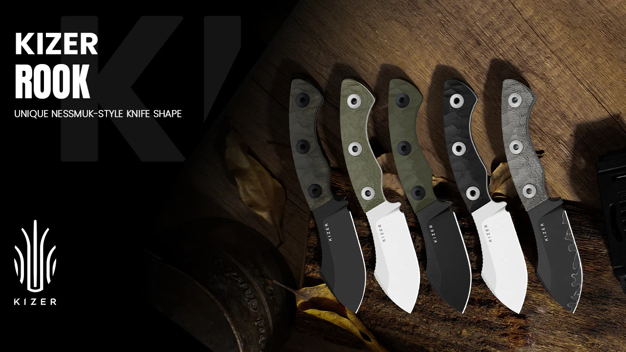 Rook | 10V | Richlite | Fixed Blade | KizerV™ 1090A1 - Image 12