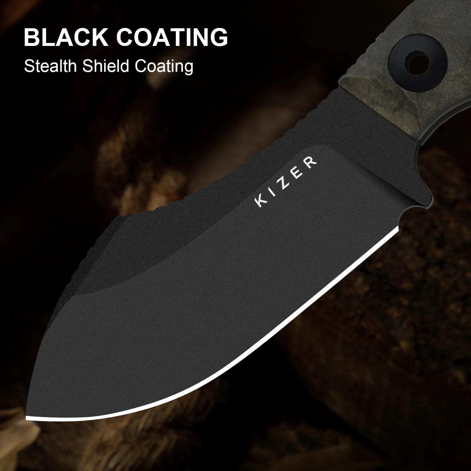 Rook | 10V | Richlite | Fixed Blade | KizerV™ 1090A1 - Image 17