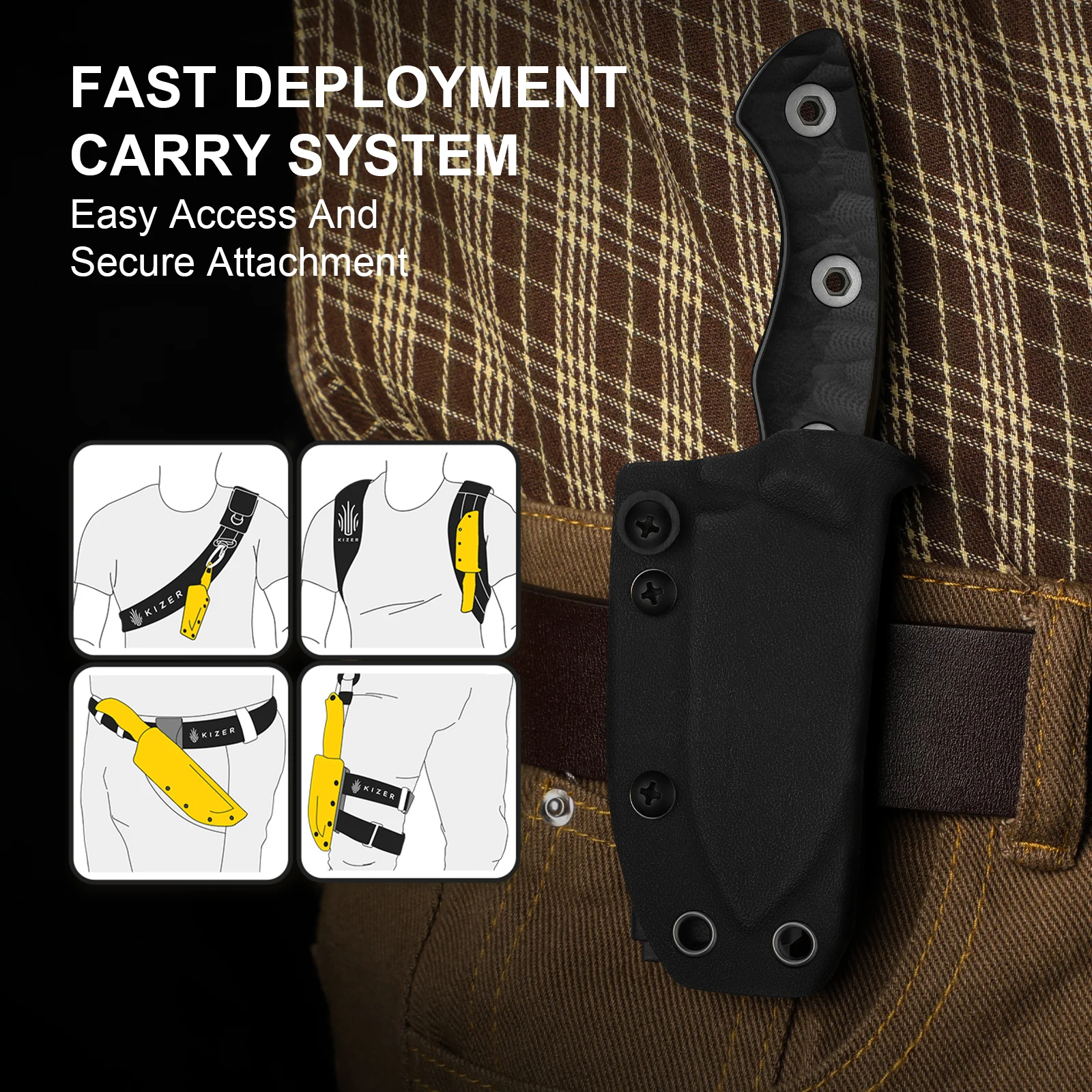 Rook | AEB-L | G10 | Fixed Blade | KizerV™ 1090A3 - Image 15