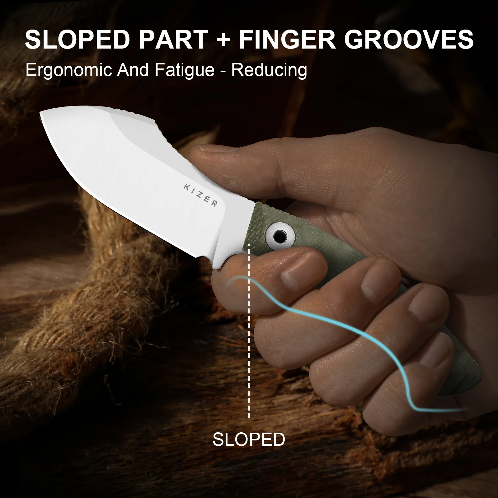 Rook | AEB-L | Micarta | Fixed Blade | KizerV™ 1090A4 - Image 20