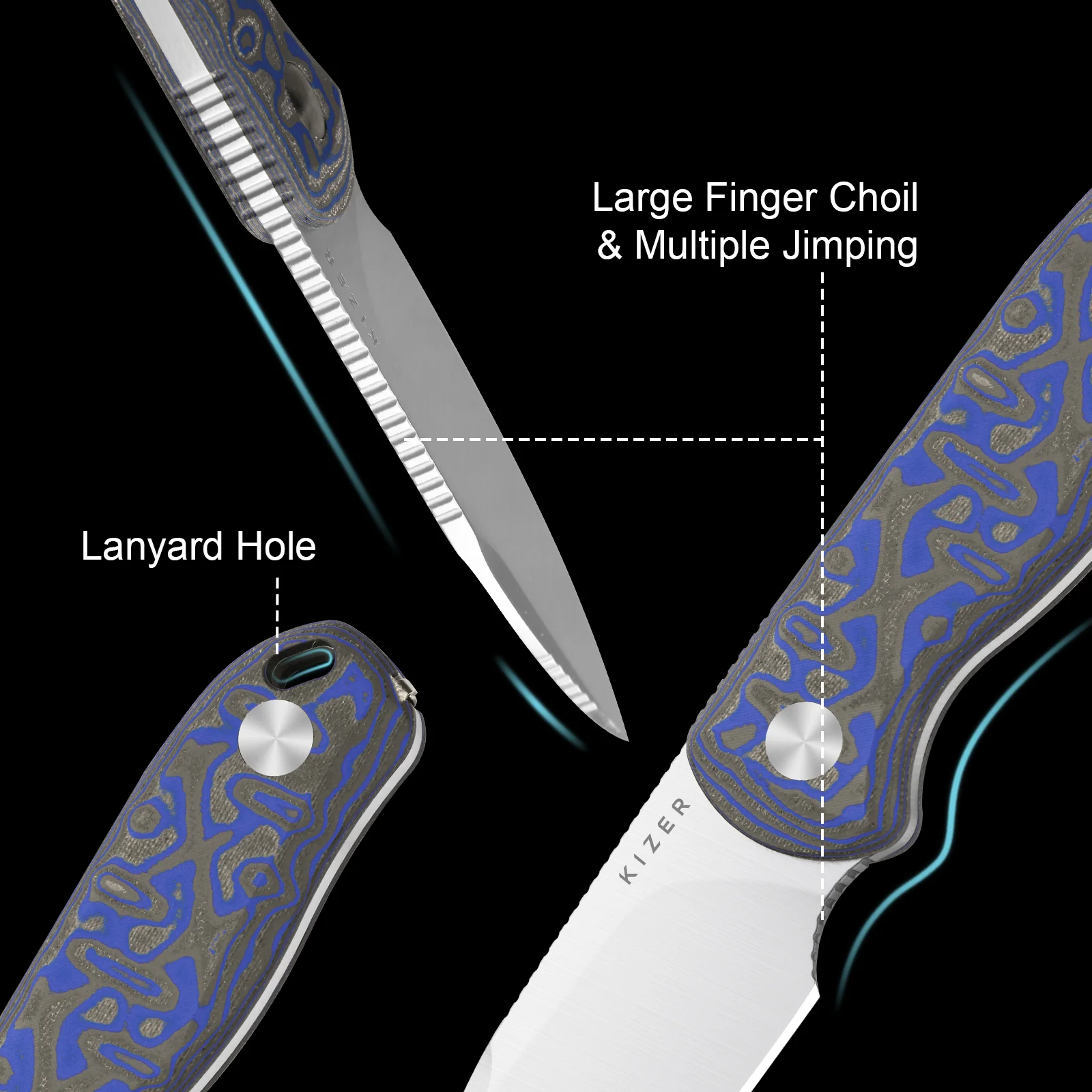 Drop Bear® Fix | Micarta With Vortex Pattern | 14C28N | KizerV™ 1094PR1 - Image 6