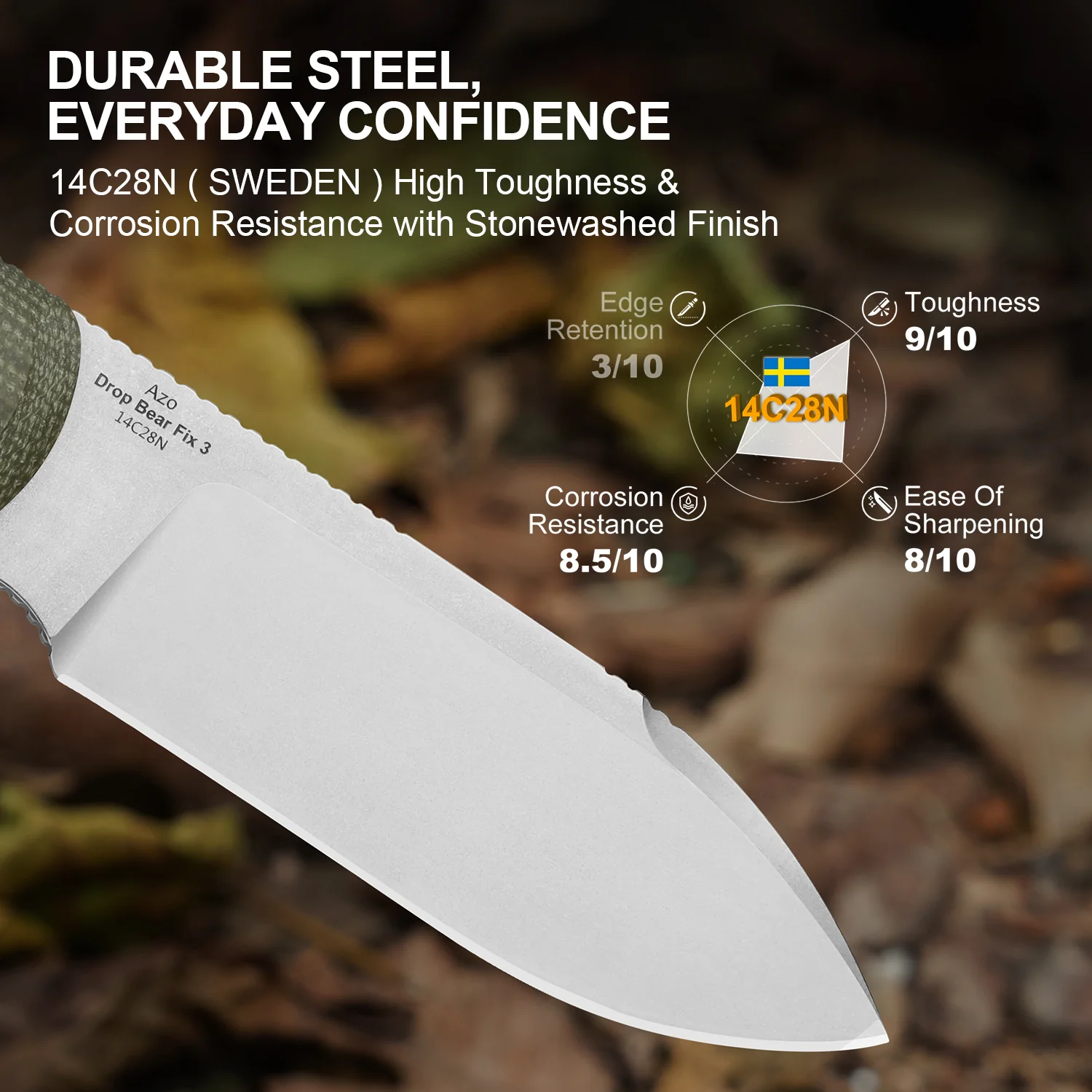 Drop Bear® Fix 3 | 14C28N | Micarta | KizerV™ 1101A2 - Image 10