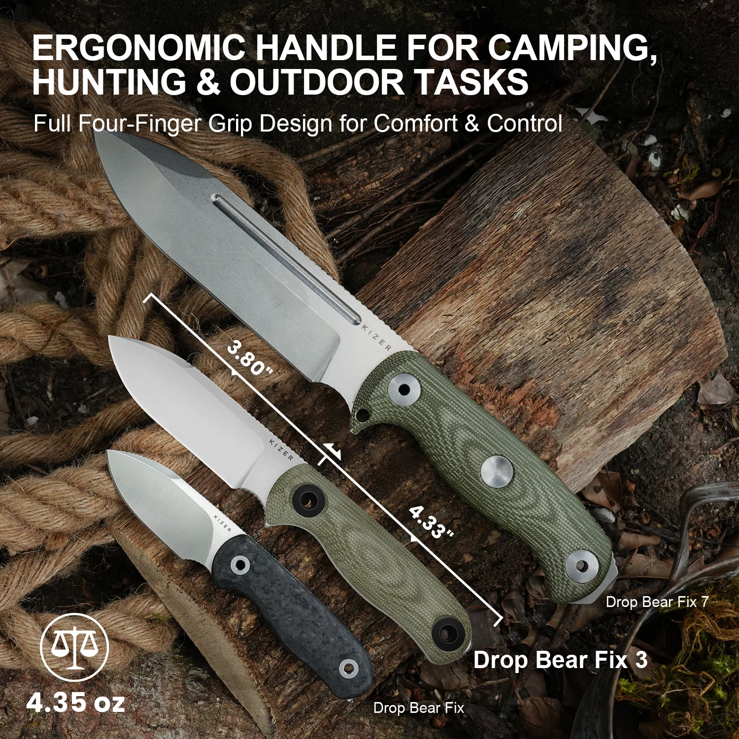 Drop Bear® Fix 3 | 14C28N | Micarta | KizerV™ 1101A2 - Image 9