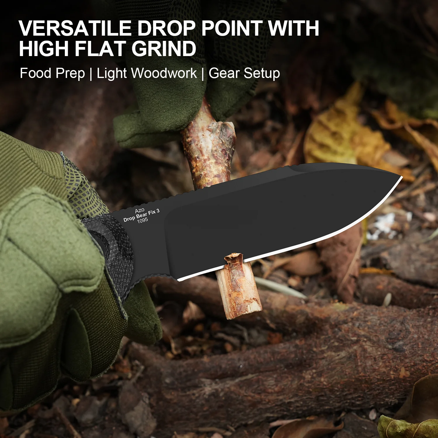 Drop Bear® Fix 3 | 1095 Blade | Micarta | KizerV™ 1101A3 - Image 10