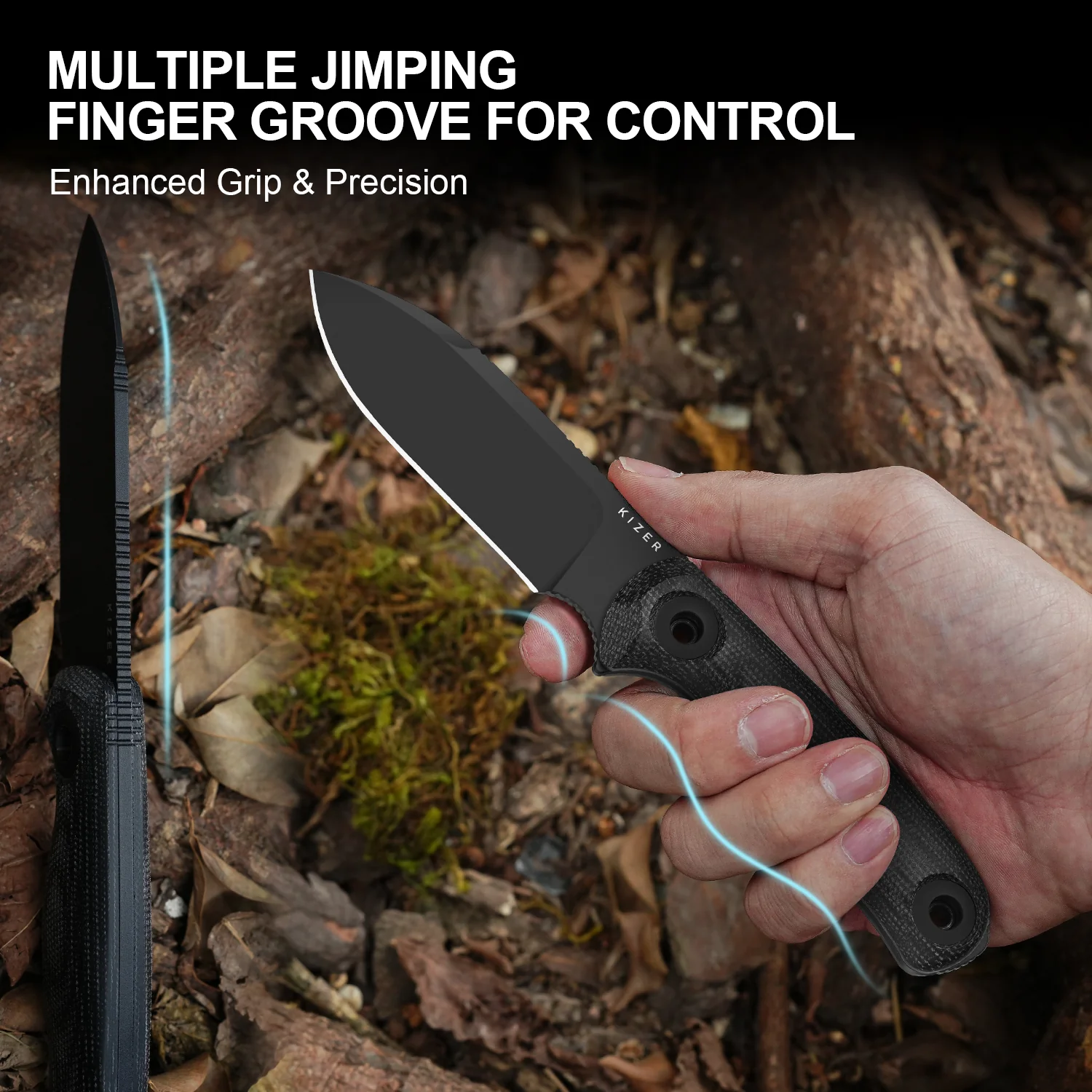 Drop Bear® Fix 3 | 1095 Blade | Micarta | KizerV™ 1101A3 - Image 12