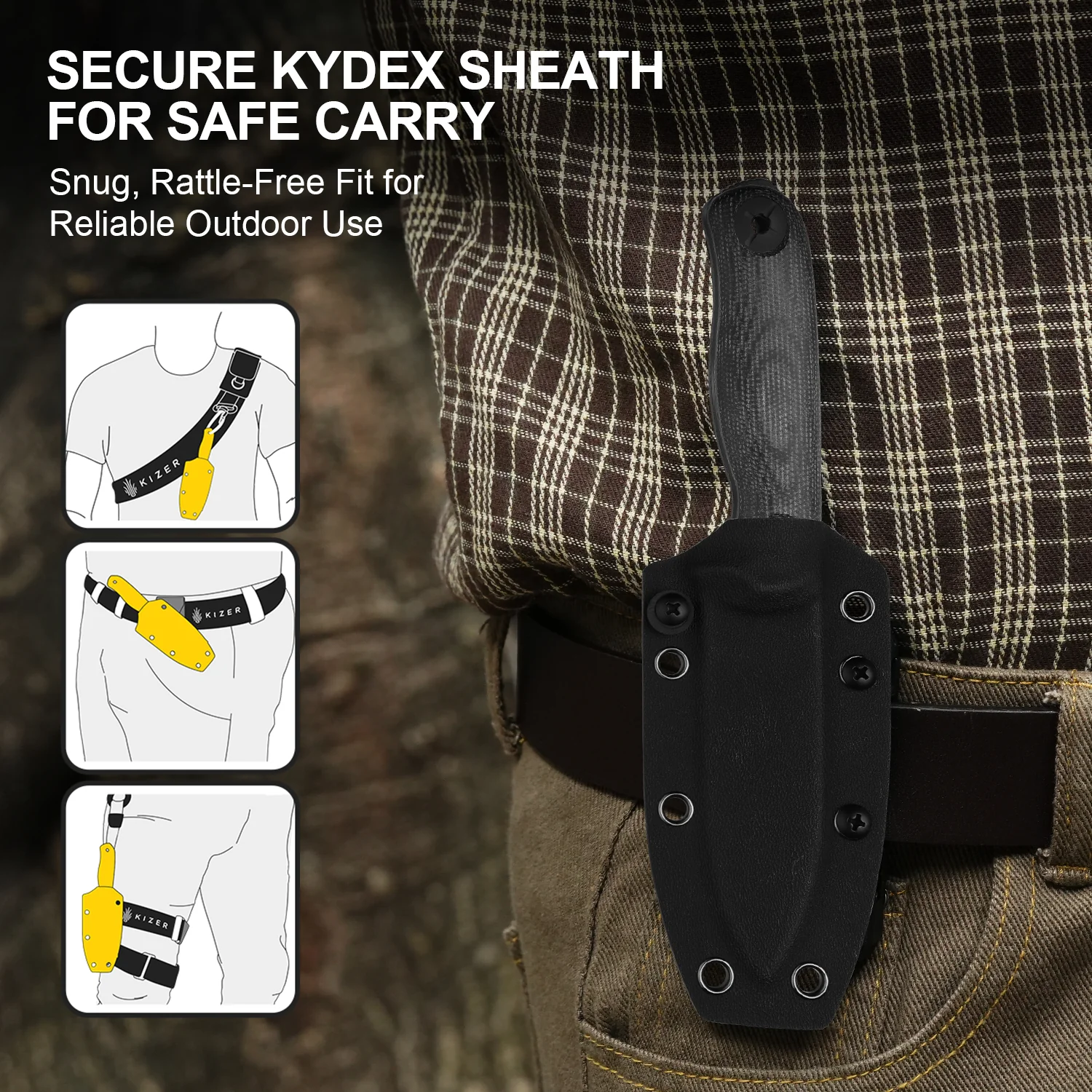 Drop Bear® Fix 3 | 1095 Blade | Micarta | KizerV™ 1101A3 - Image 15