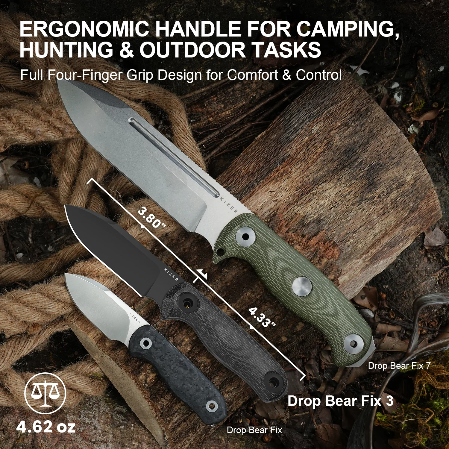 Drop Bear® Fix 3 | 1095 Blade | Micarta | KizerV™ 1101A3 - Image 9