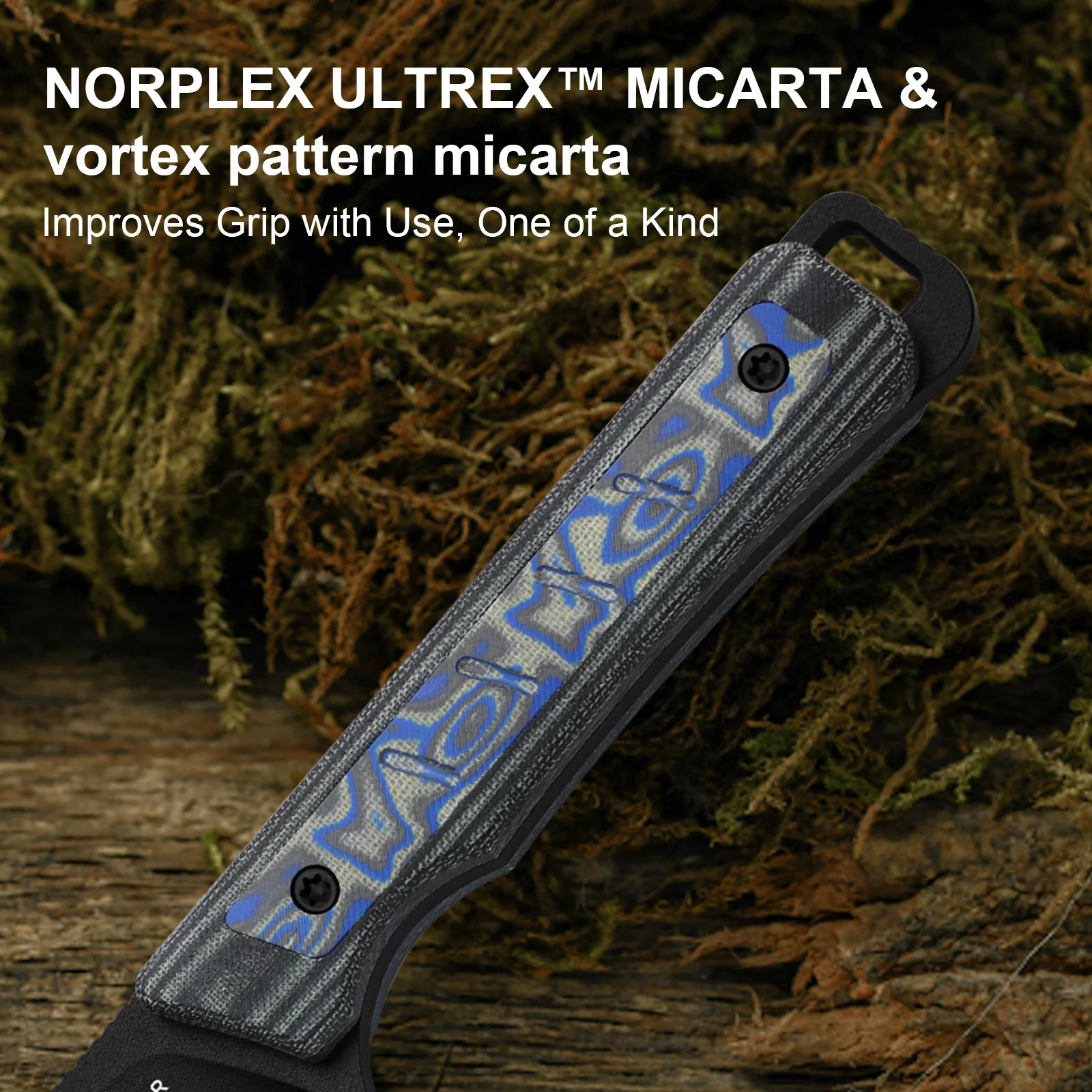 Whiskey Jack | 10V | Micarta With Vortex Pattern | Skeletonized Tang | KizerB™ 1108A1 - Image 15