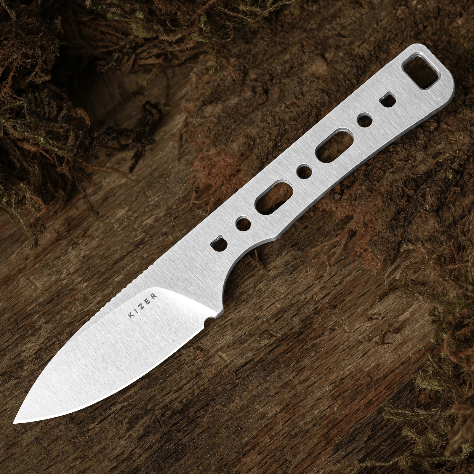 Whiskey Jack | Multiple Carry Options | Vortex Pattern Micarta | Skeletonized Tang | AEB-L | KizerV™ 1108A6 - Image 9