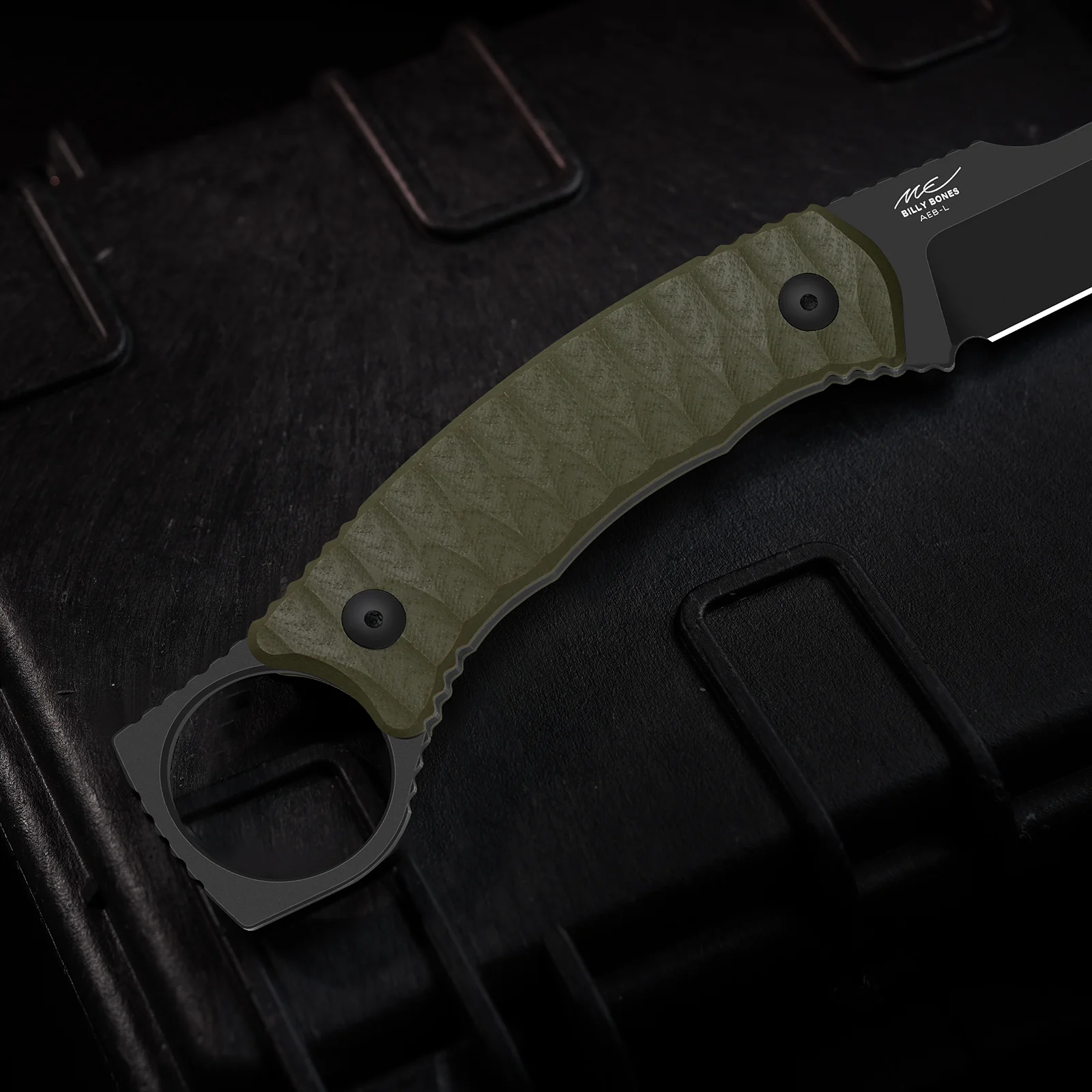 Billy Bones | Deep-Grooved G10 Handle|Lightweight Tactical | AEB-L | Fixed Blade | KizerV™ 1115A1 - Image 11