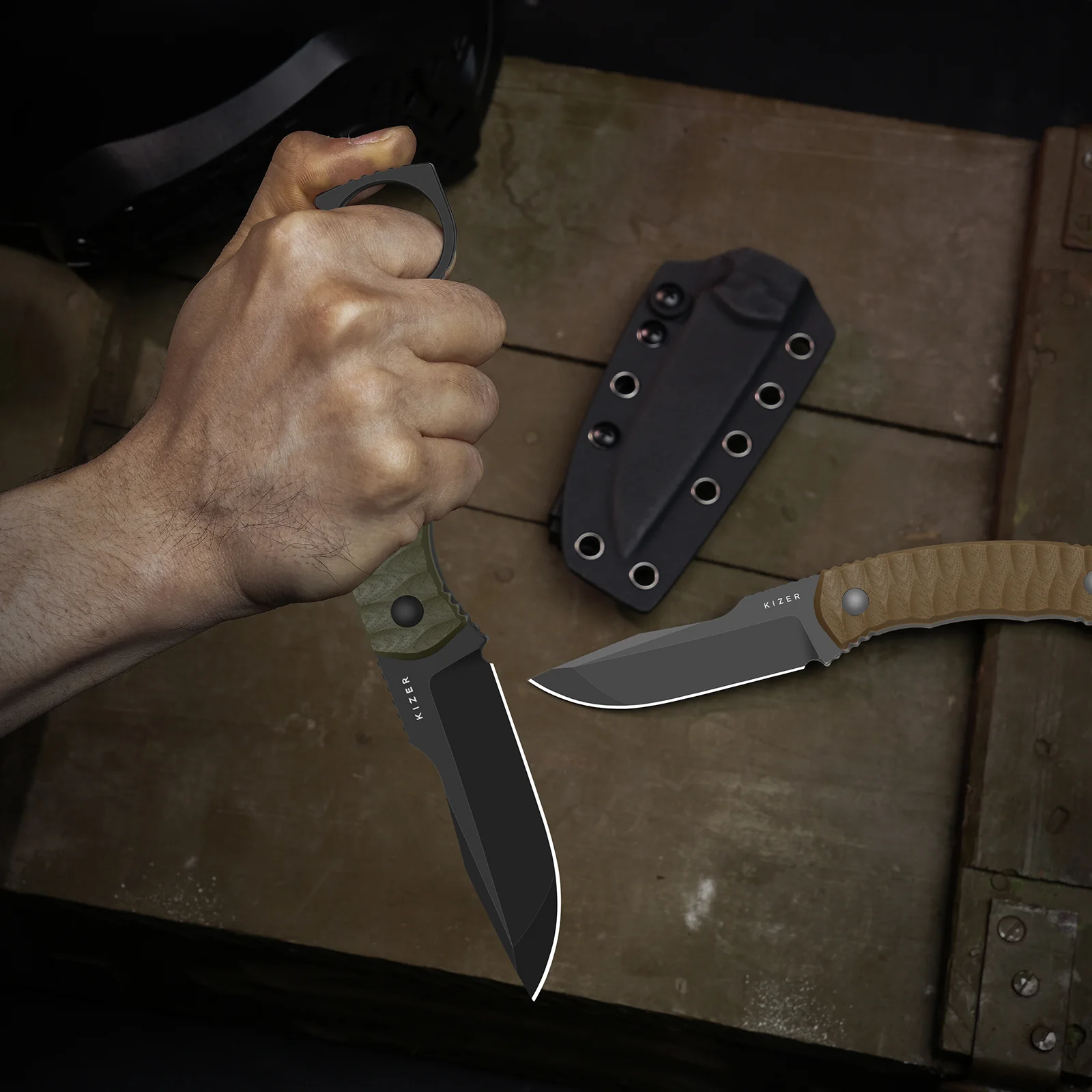 Billy Bones | Deep-Grooved G10 Handle|Lightweight Tactical | AEB-L | Fixed Blade | KizerV™ 1115A1 - Image 16