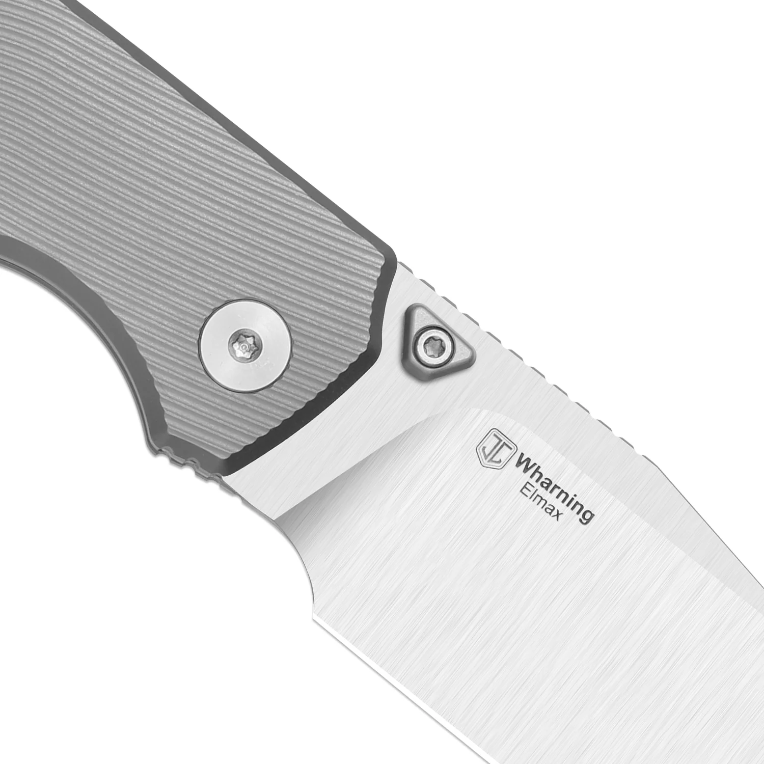 Exclusive Kizer Wharning Folding Knife Textured Titanium Handle Satin Elmax Sheepsfoot Ki3738E1 - Image 3