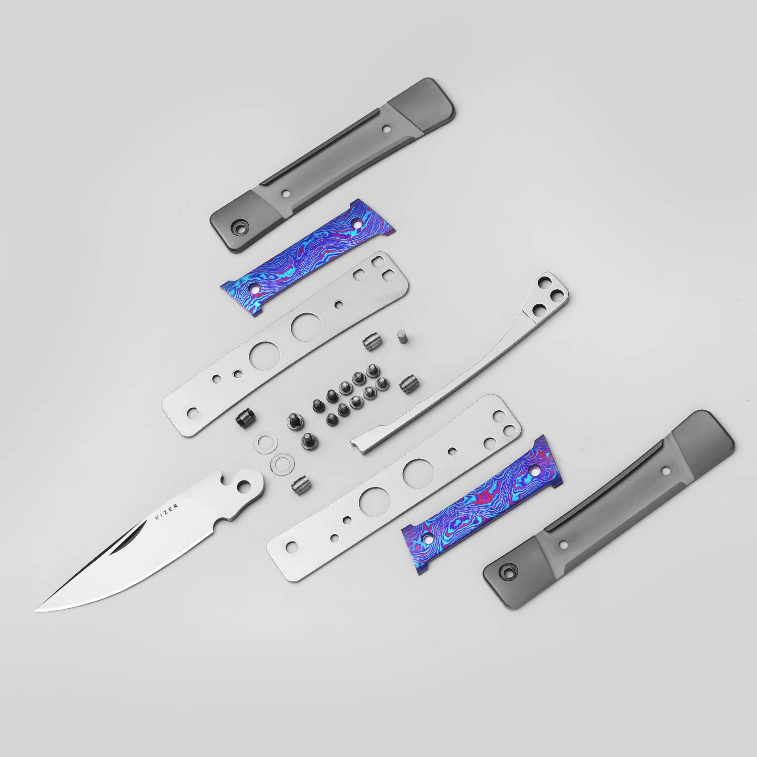 Little Grand | M390 | Titanium & Titanium Damascus | KizerB™ 2670A3 | Limited - Image 14