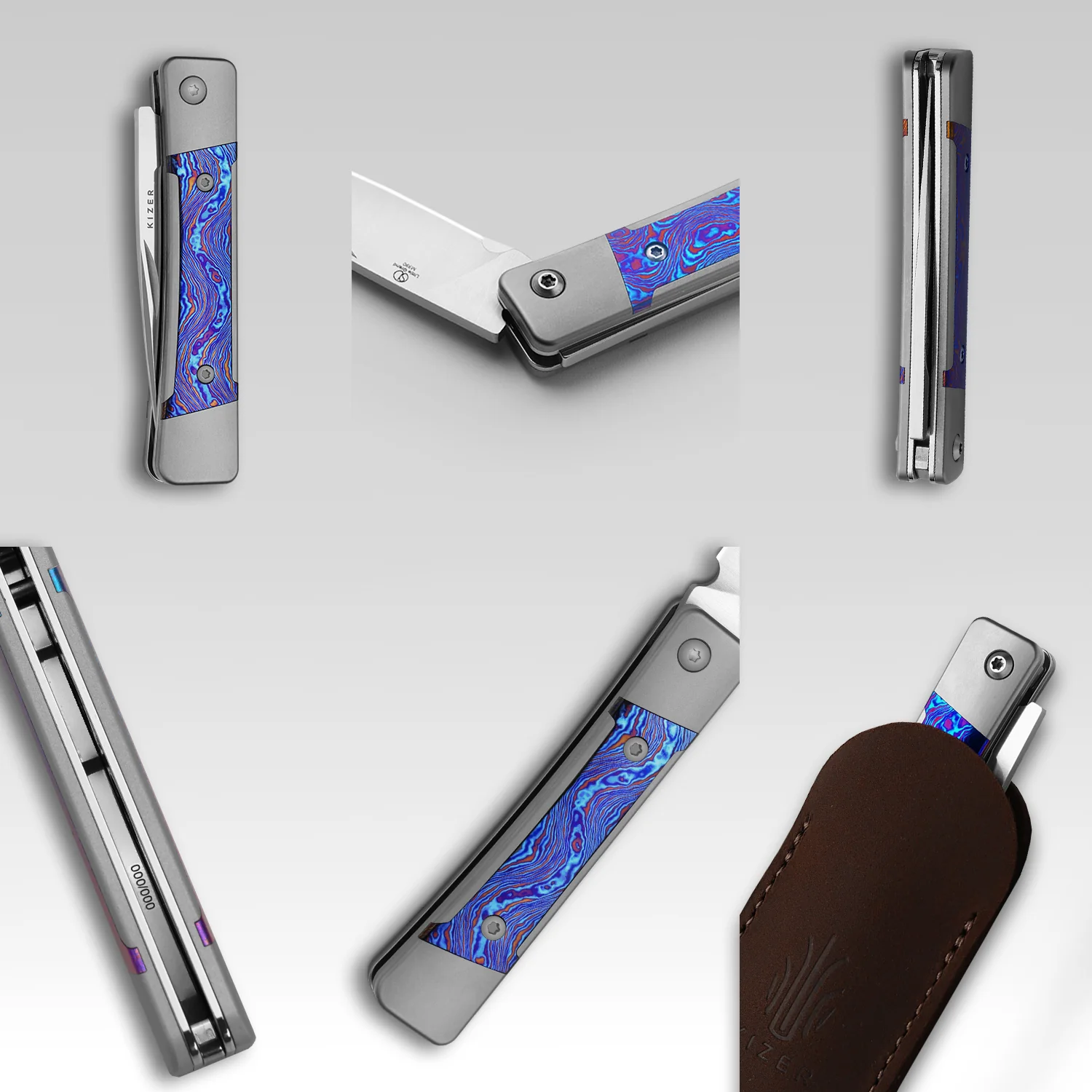 Little Grand | M390 | Titanium & Titanium Damascus | KizerB™ 2670A3 | Limited - Image 15