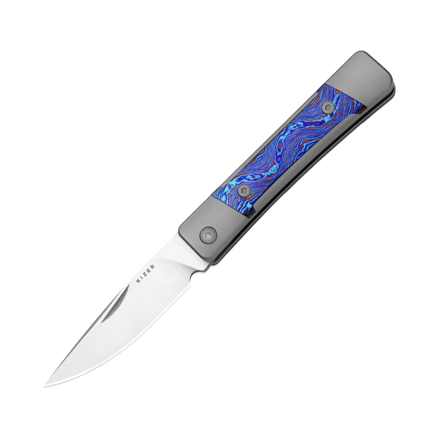 Little Grand | M390 | Titanium & Titanium Damascus | KizerB™ 2670A3 | Limited - Image 3