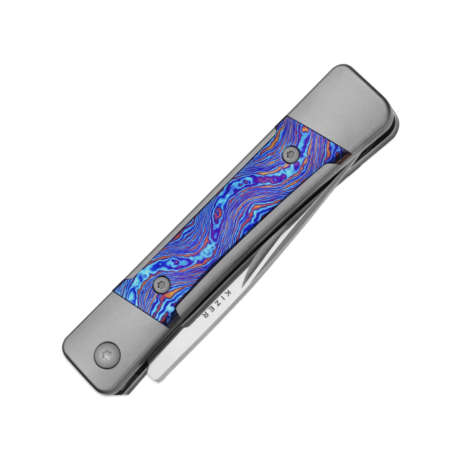 Little Grand | M390 | Titanium & Titanium Damascus | KizerB™ 2670A3 | Limited - Image 6