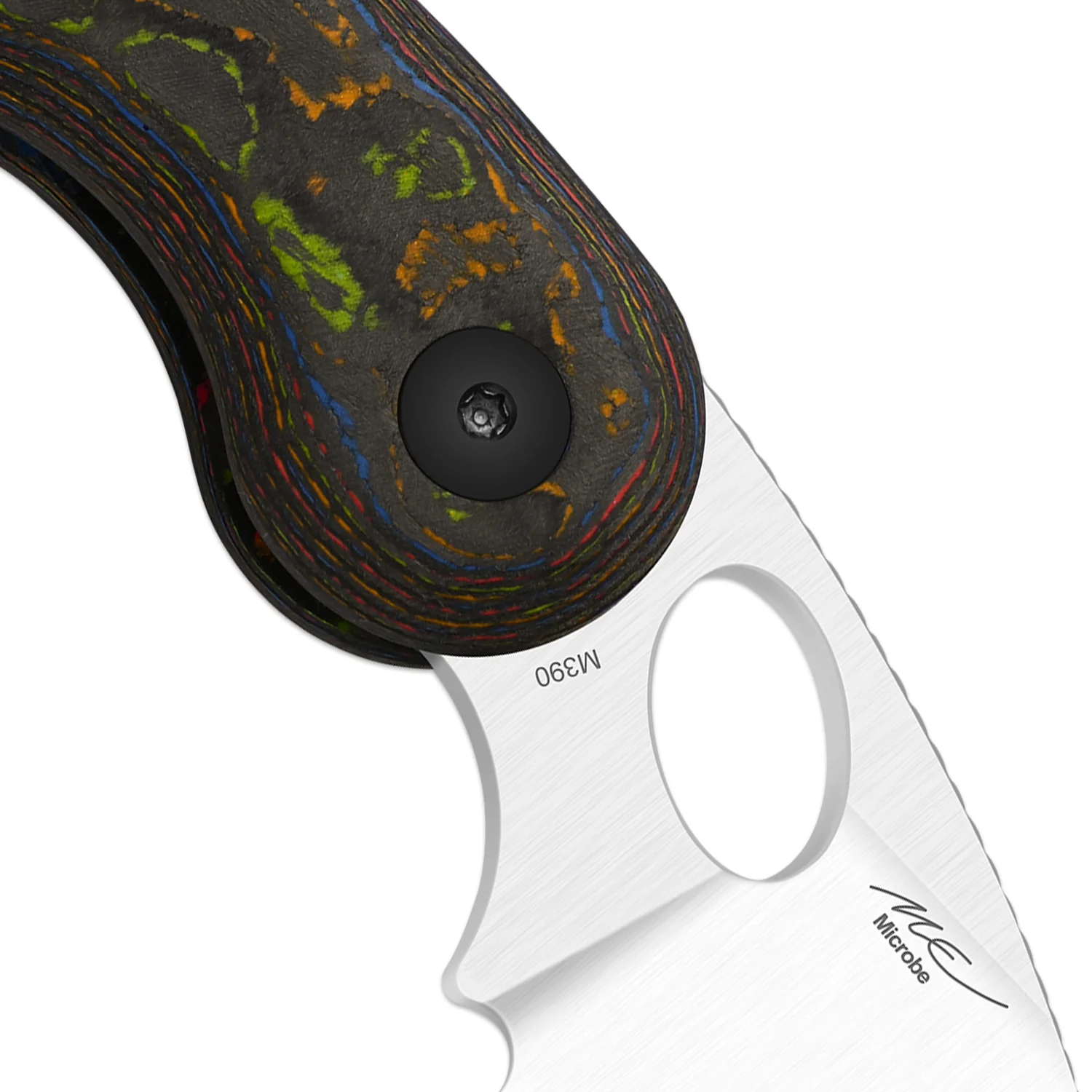 Microbe™ | Kizer Button Liner Lock™ | M390 | Camo Carbon 80's | KizerB™ 2742A1 - Image 6