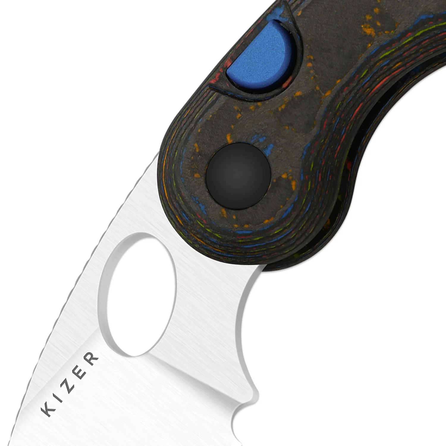 Microbe™ | Kizer Button Liner Lock™ | M390 | Camo Carbon 80's | KizerB™ 2742A1 - Image 7