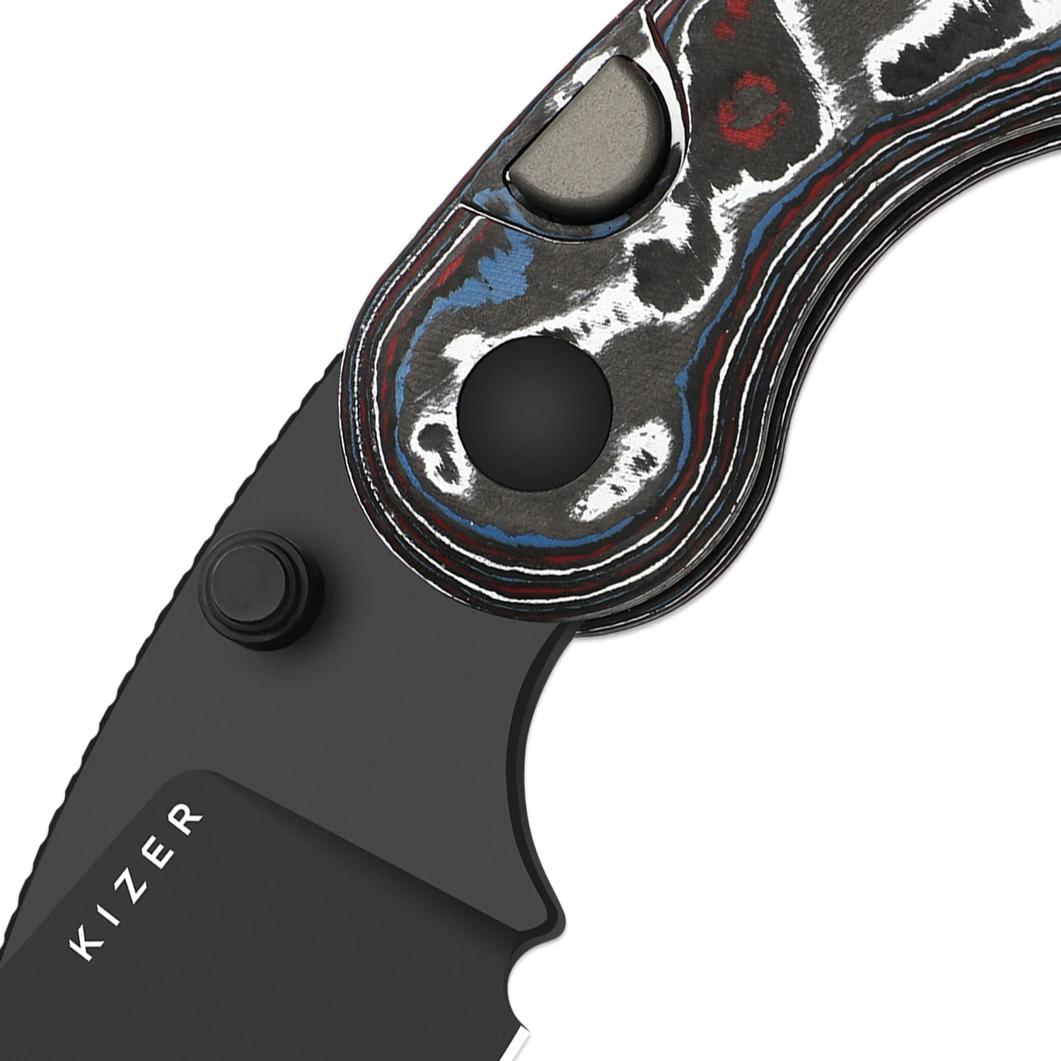 Microbe™ | Kizer Button Liner Lock™ | Ultra DLC | M390 | Fat Carbon | KizerB™ 2742A2 - Image 6