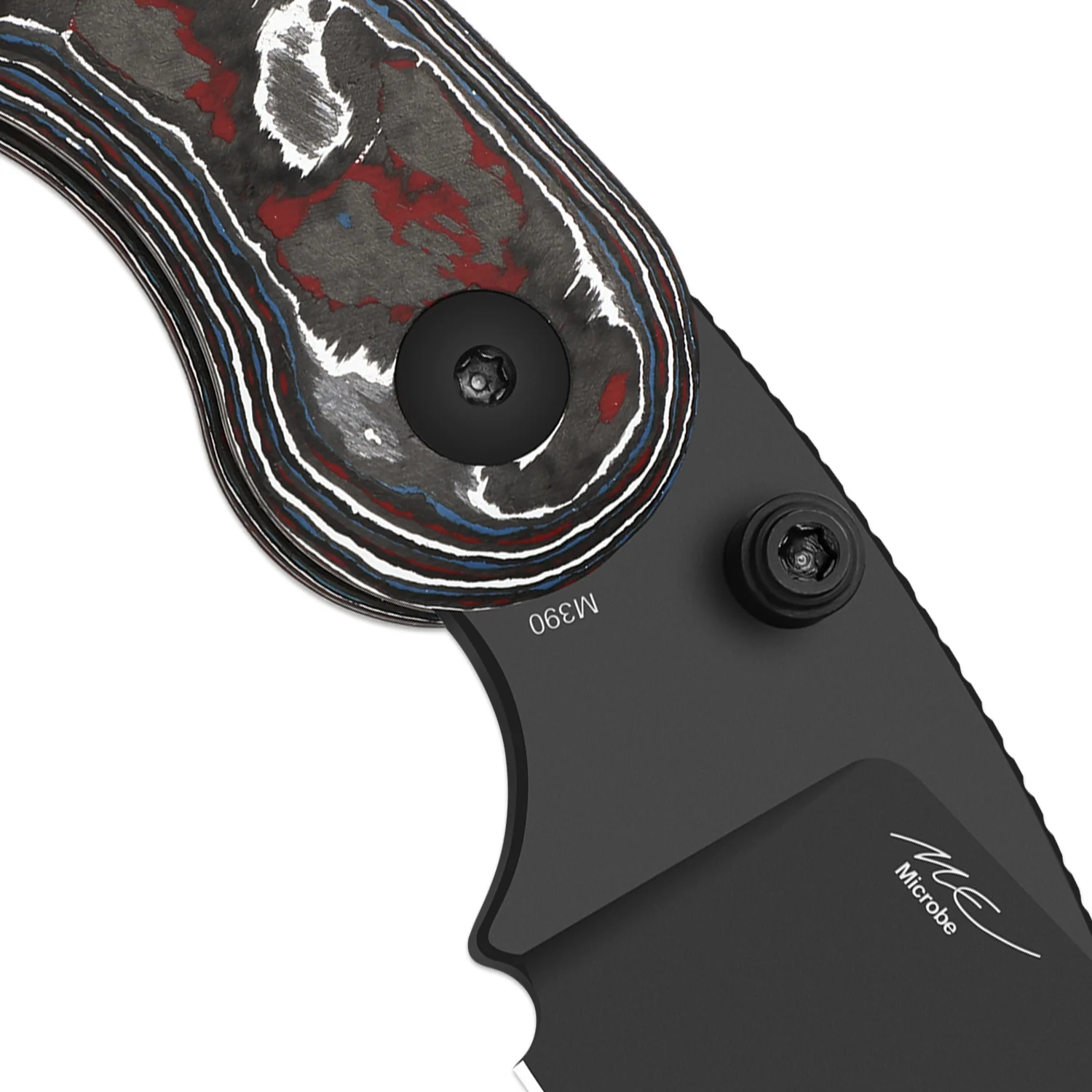Microbe™ | Kizer Button Liner Lock™ | Ultra DLC | M390 | Fat Carbon | KizerB™ 2742A2 - Image 7