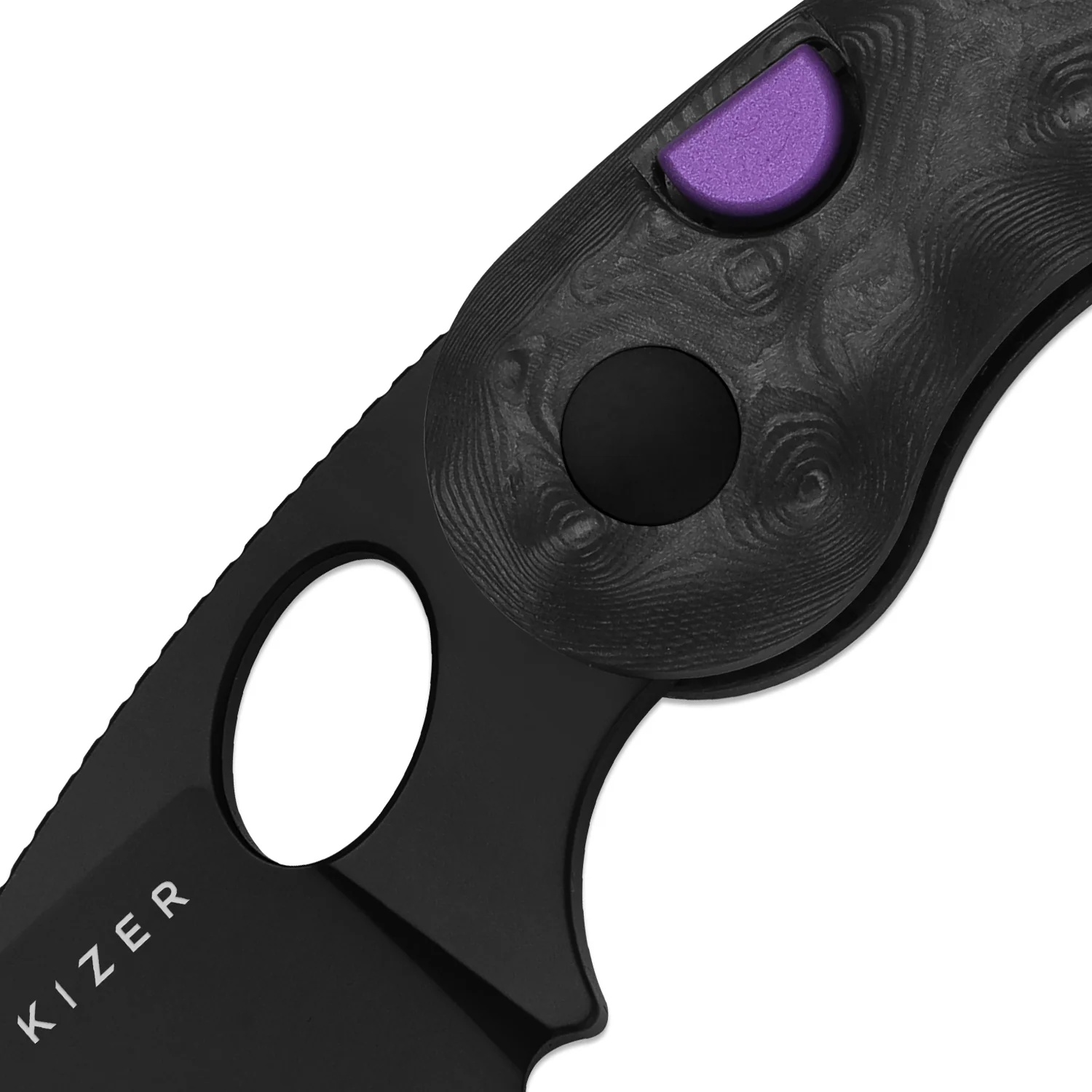 Microbe™ | 5Th Pocket Knife | Kizer Button Liner Lock™ | Fat Carbon Black Dune Handle | KizerB™ 2742A3 - Image 6