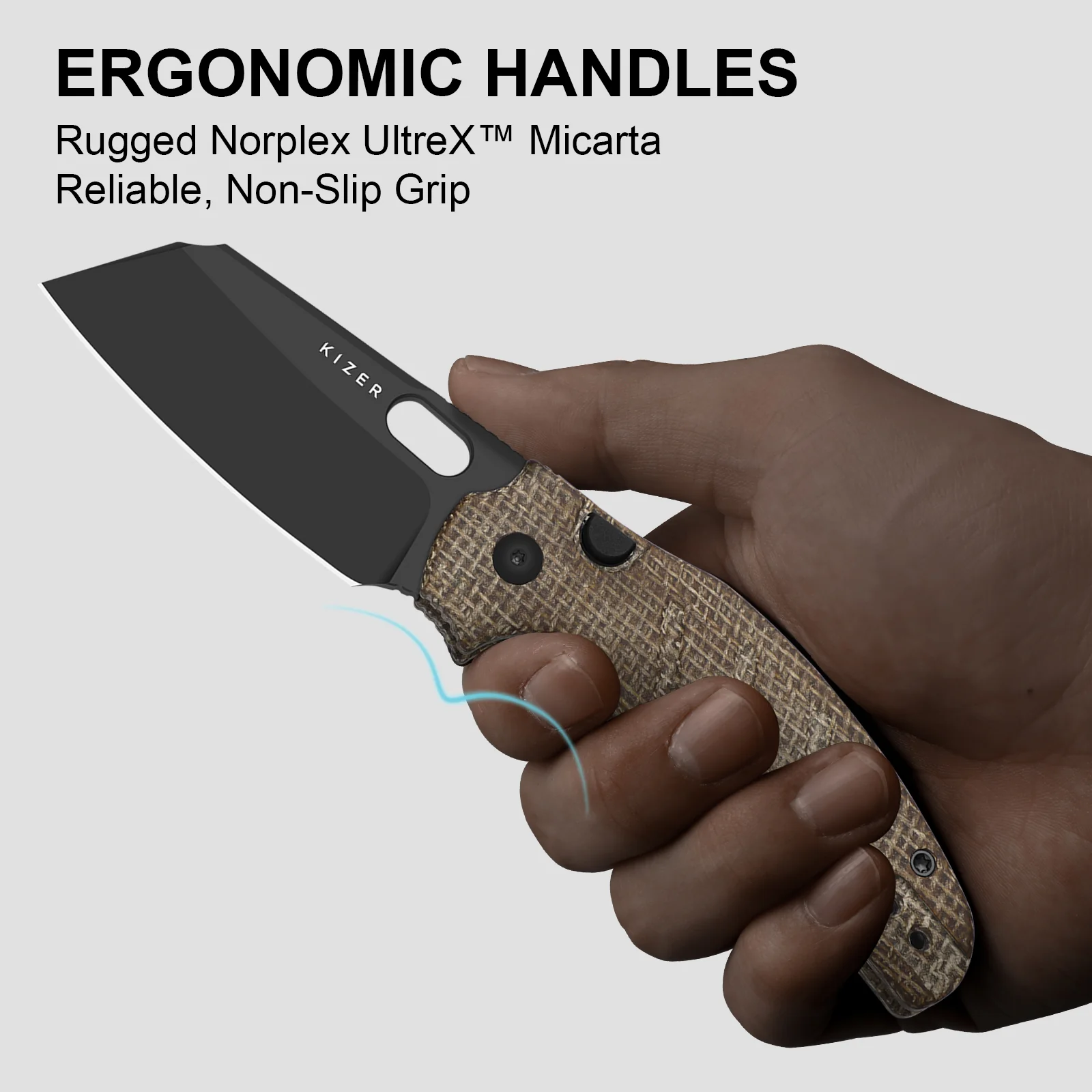 Sheepdog® Knives C01C | Kizer Button Liner Lock™ | DLC Ultra | ELMAX | Norplex UltreX™ Micarta | KizerB™ 3488.29BSA2 - Image 10