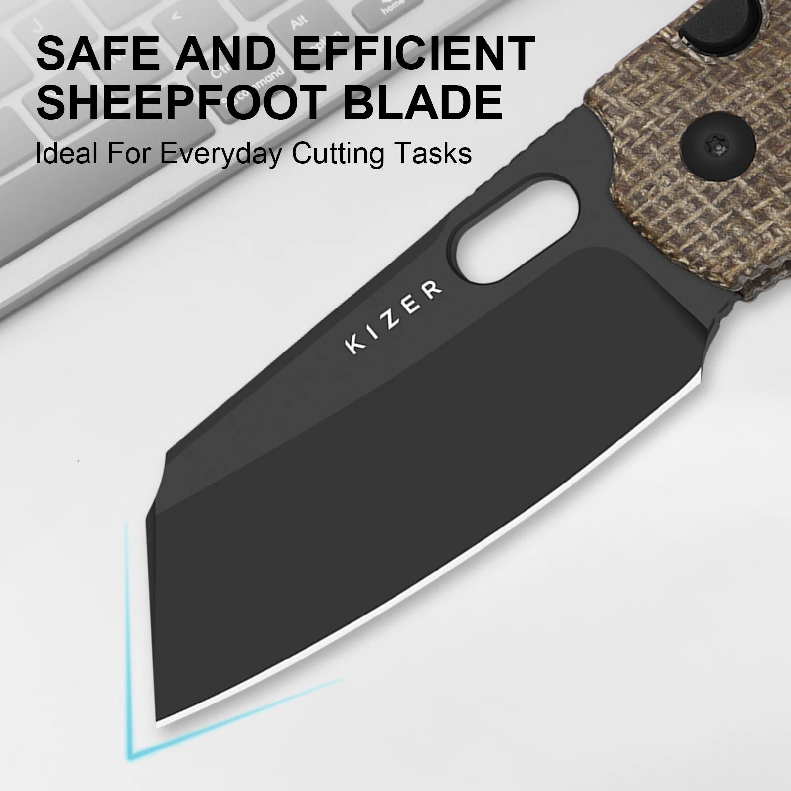 Sheepdog® Knives C01C | Kizer Button Liner Lock™ | DLC Ultra | ELMAX | Norplex UltreX™ Micarta | KizerB™ 3488.29BSA2 - Image 11