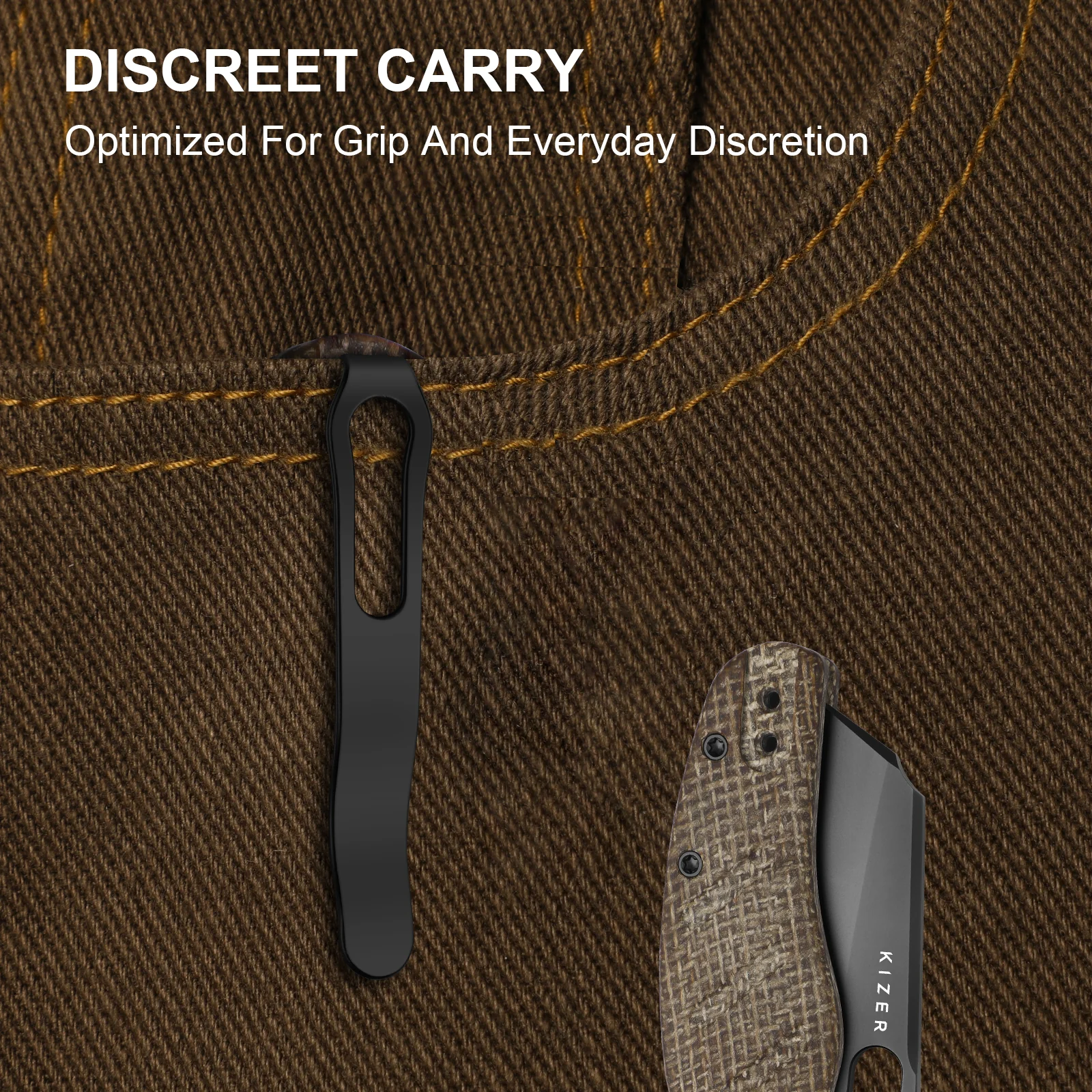 Sheepdog® Knives C01C | Kizer Button Liner Lock™ | DLC Ultra | ELMAX | Norplex UltreX™ Micarta | KizerB™ 3488.29BSA2 - Image 14