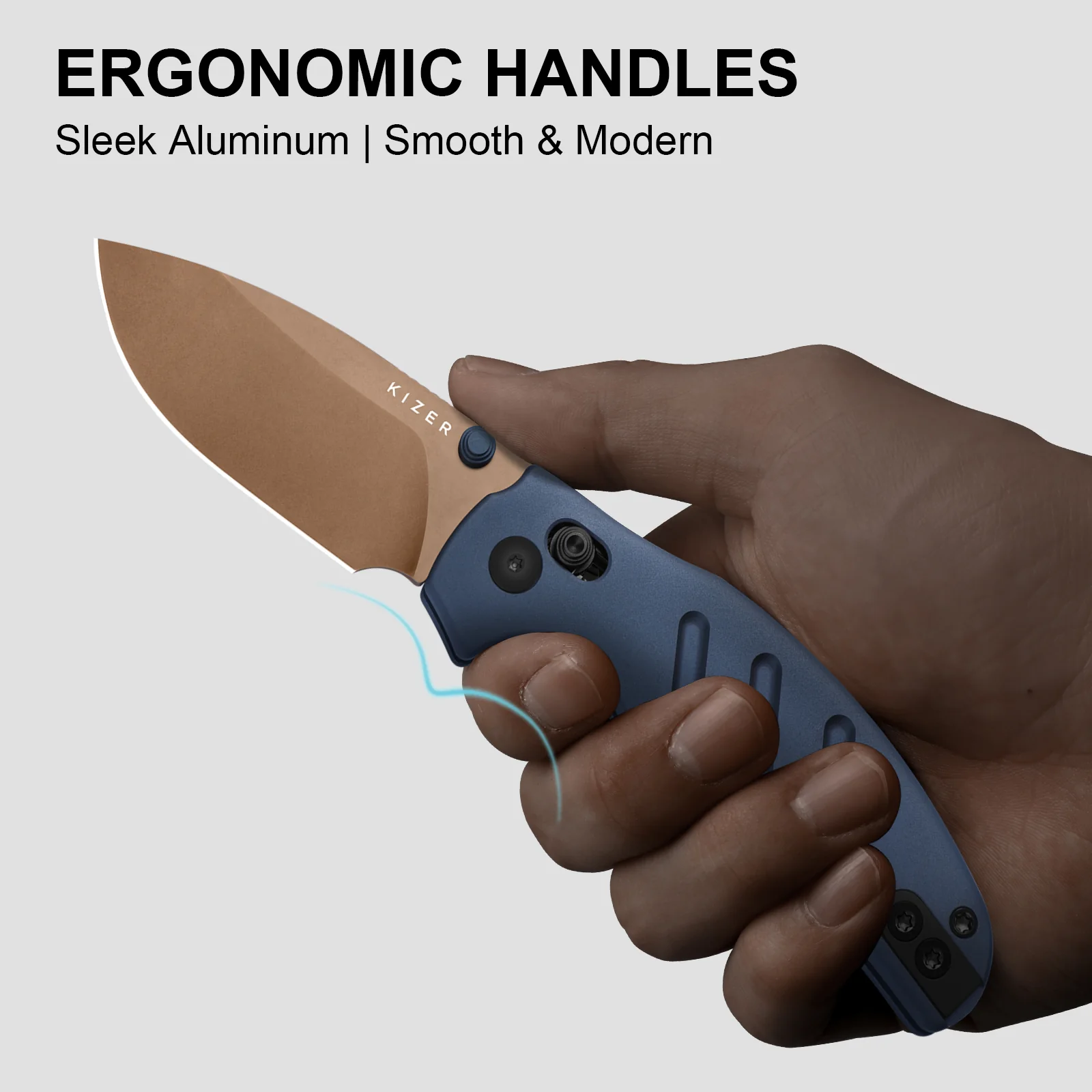 Sheepdog® Knives C01C | Kizer Clutch Lock™ | ELMAX | Aluminum | Sunset Metal PVD | KizerB™ 3488.29CDA1 - Image 9